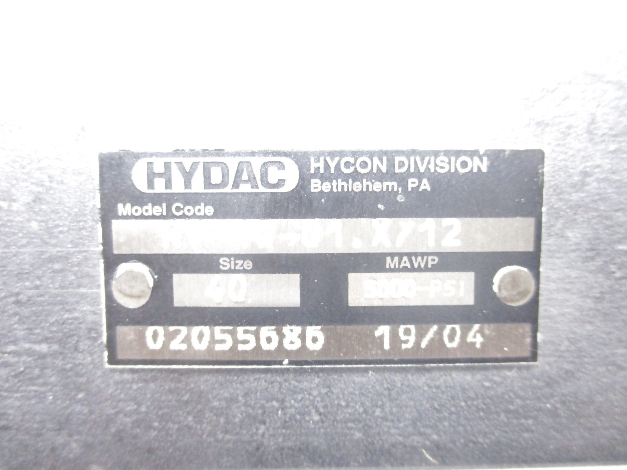 HYDAC RV-40-01.X/12 NSNP