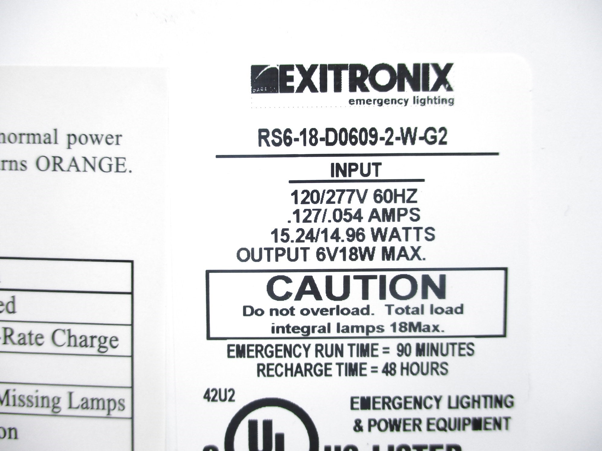 EXITRONIX RS6-18-D0609-2-W-G2 NSNP