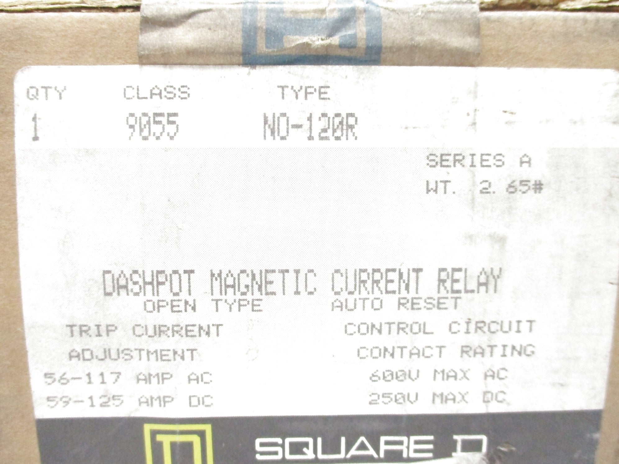 SQUARE D 9055NO-120R SER. A 117A 600V NSFS
