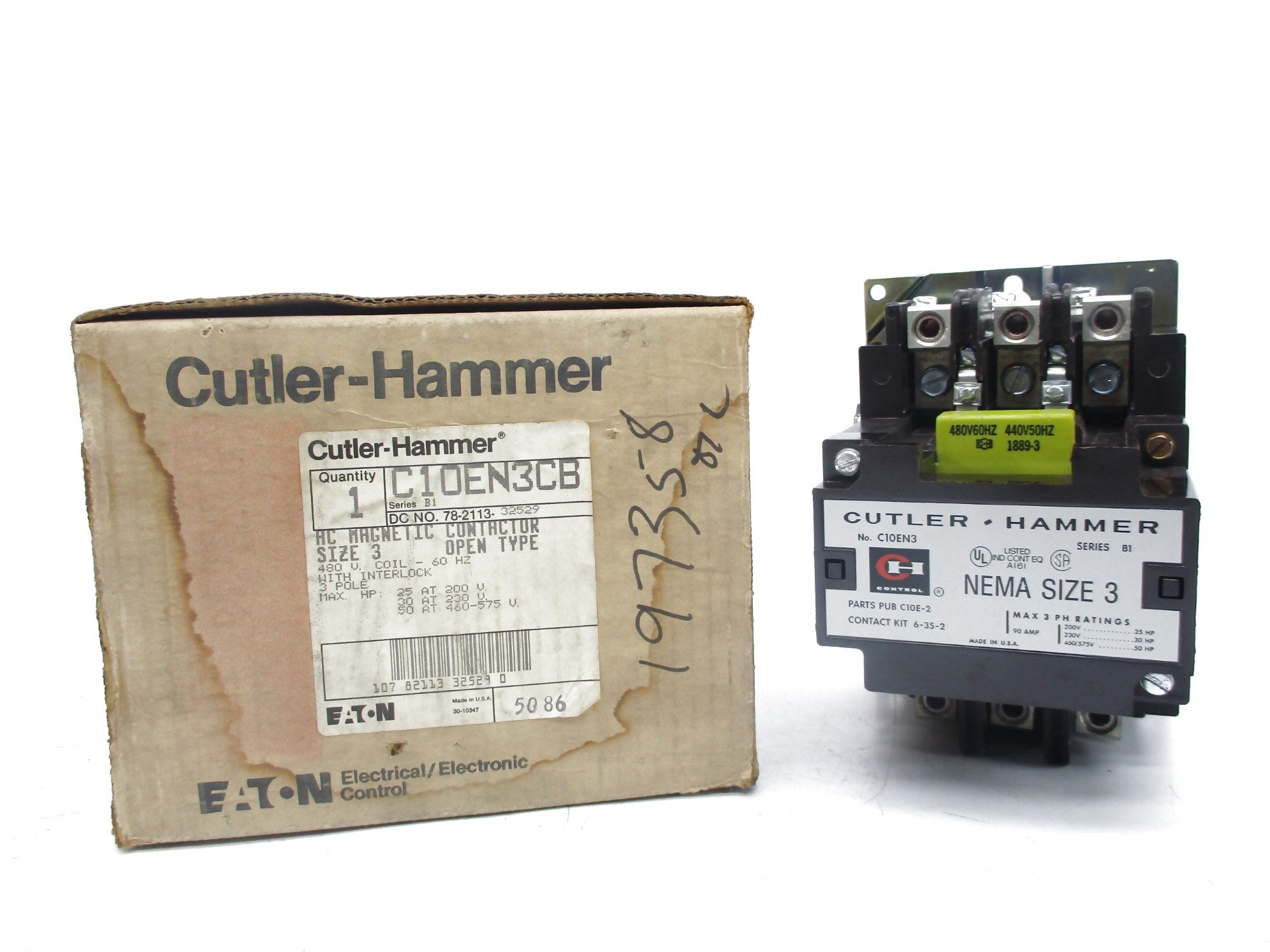 CUTLER HAMMER C10EN3CB SER. B1 480V NSMP
