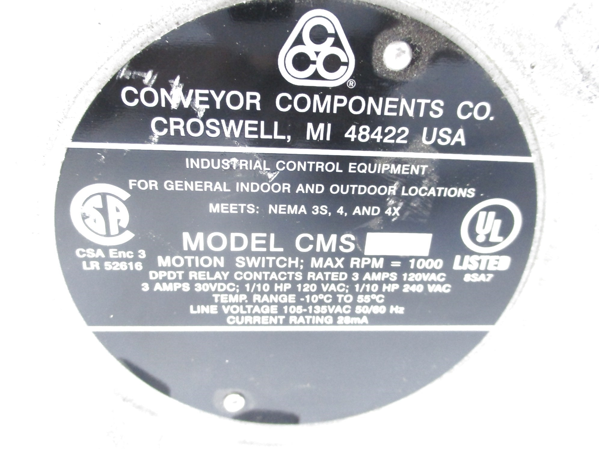 CONVEYOR COMPONENTS CMS1G NSNP