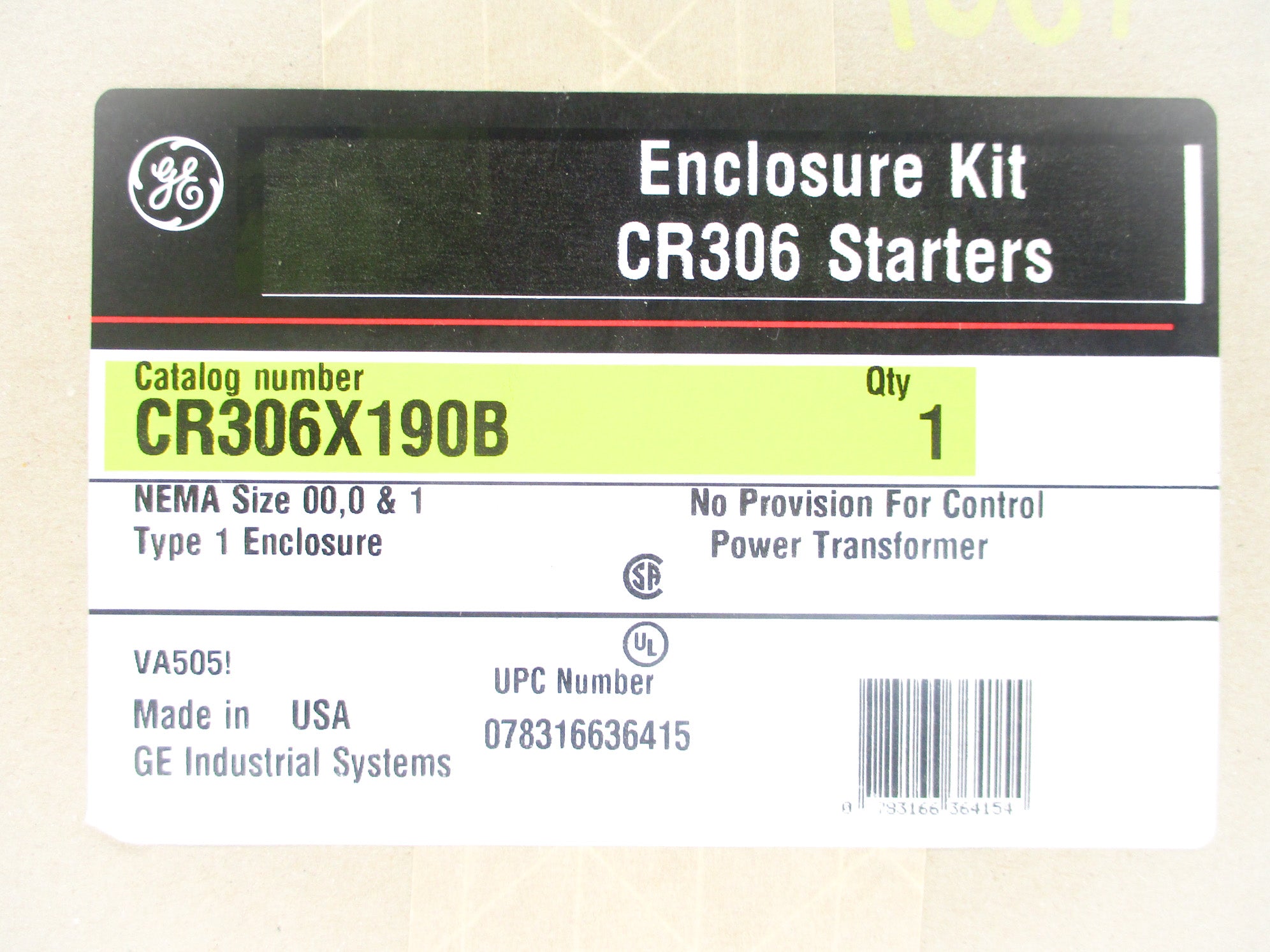 GENERAL ELECTRIC CR306X190B NSFS