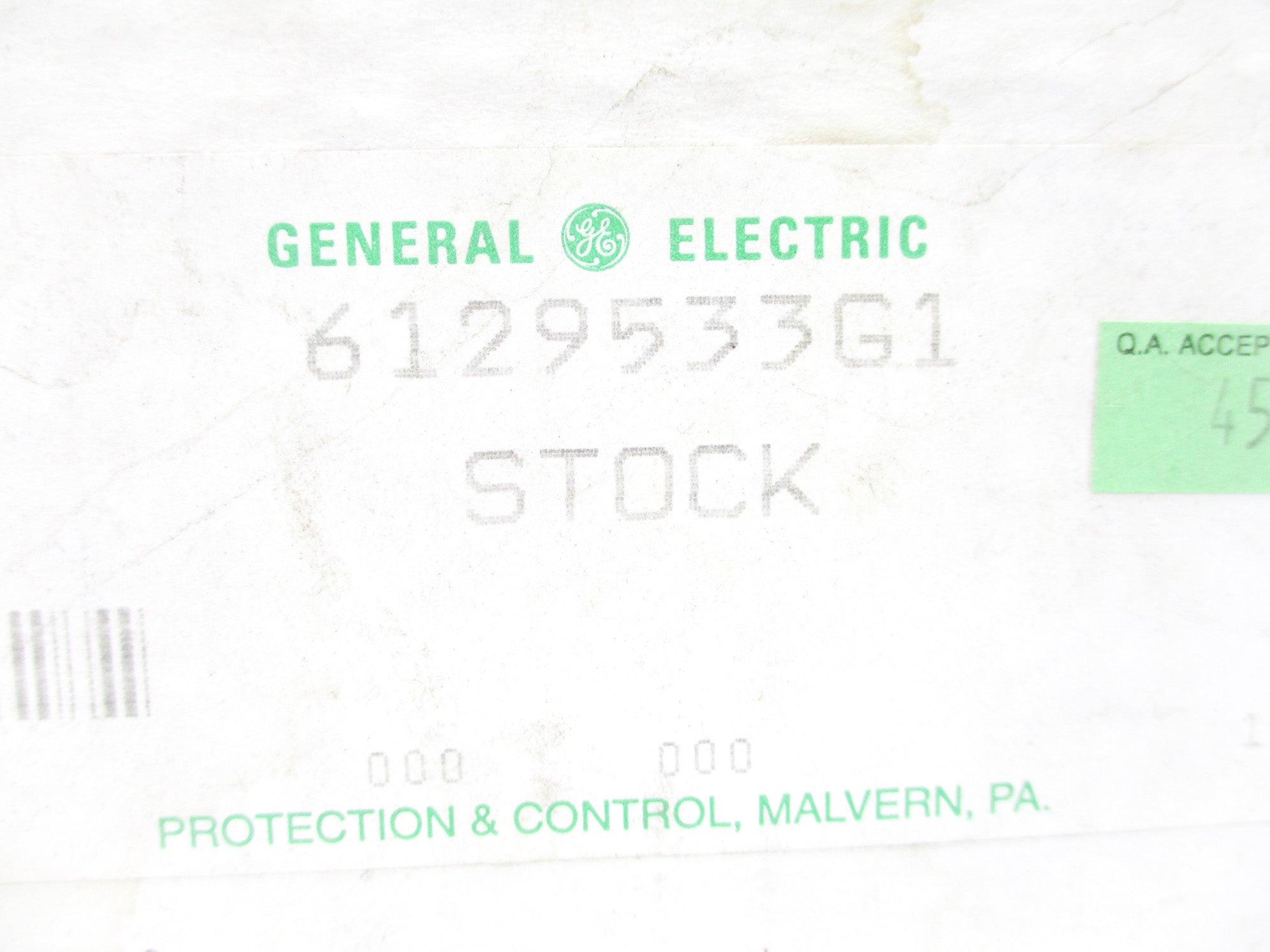 GENERAL ELECTRIC 6129533G1 NSFS