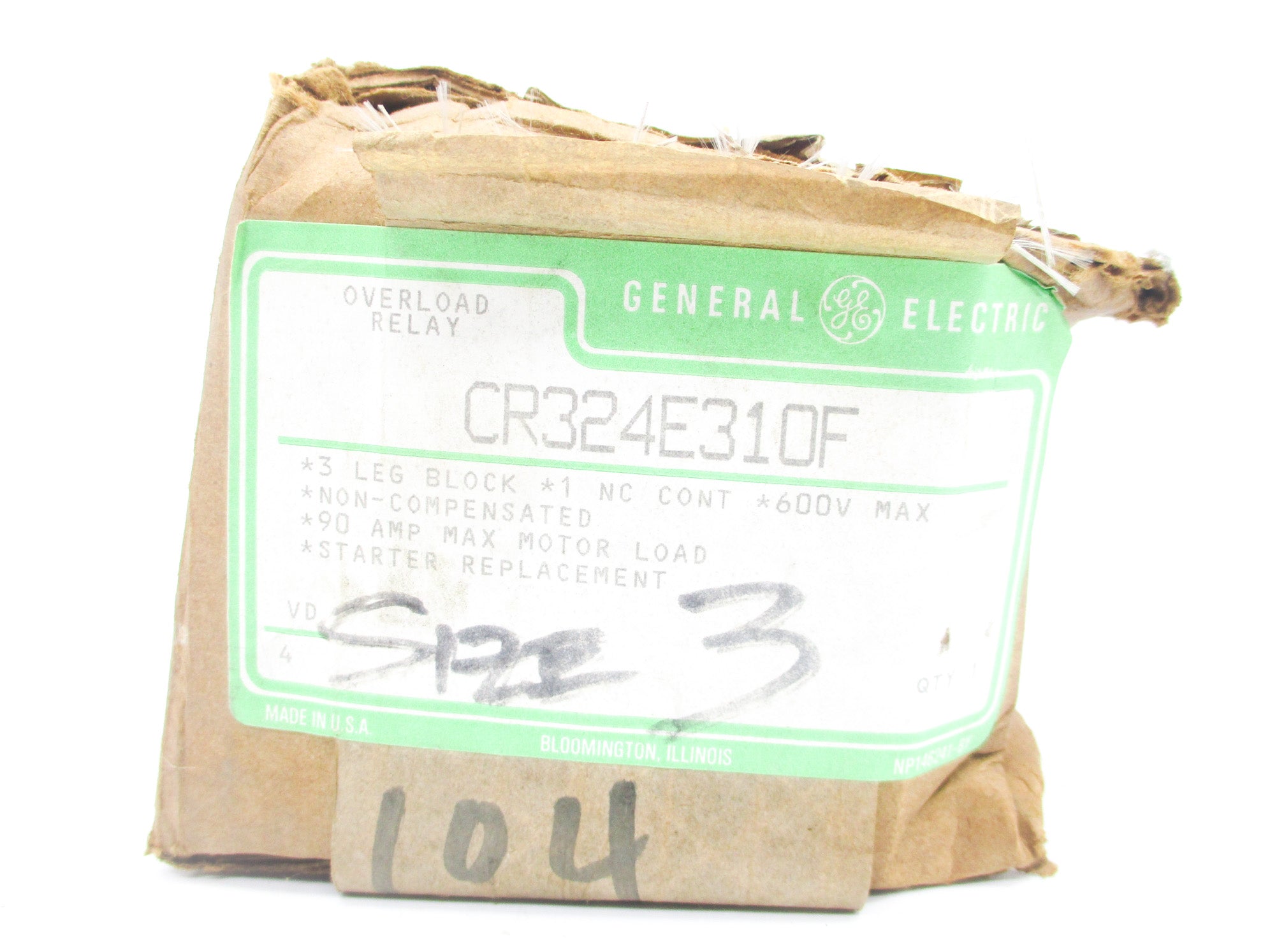 GENERAL ELECTRIC CR324E310F 600V 90A (WT/GR) NSMP