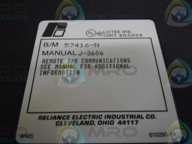 RELIANCE ELECTRIC 57416-N REMOTE I/O COMM *NEW NO BOX*