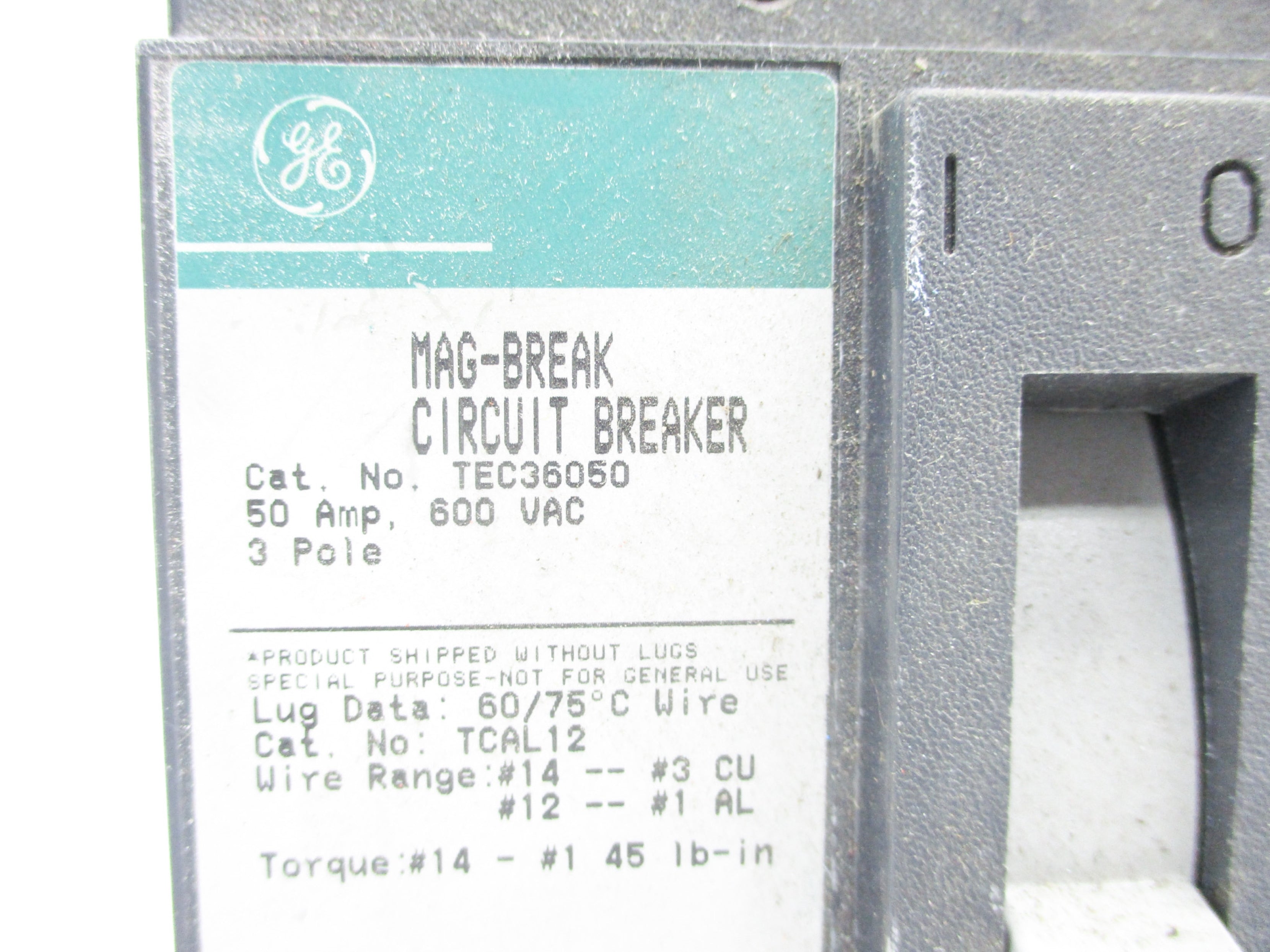 GENERAL ELECTRIC TEC36050 50A 600V UNMP