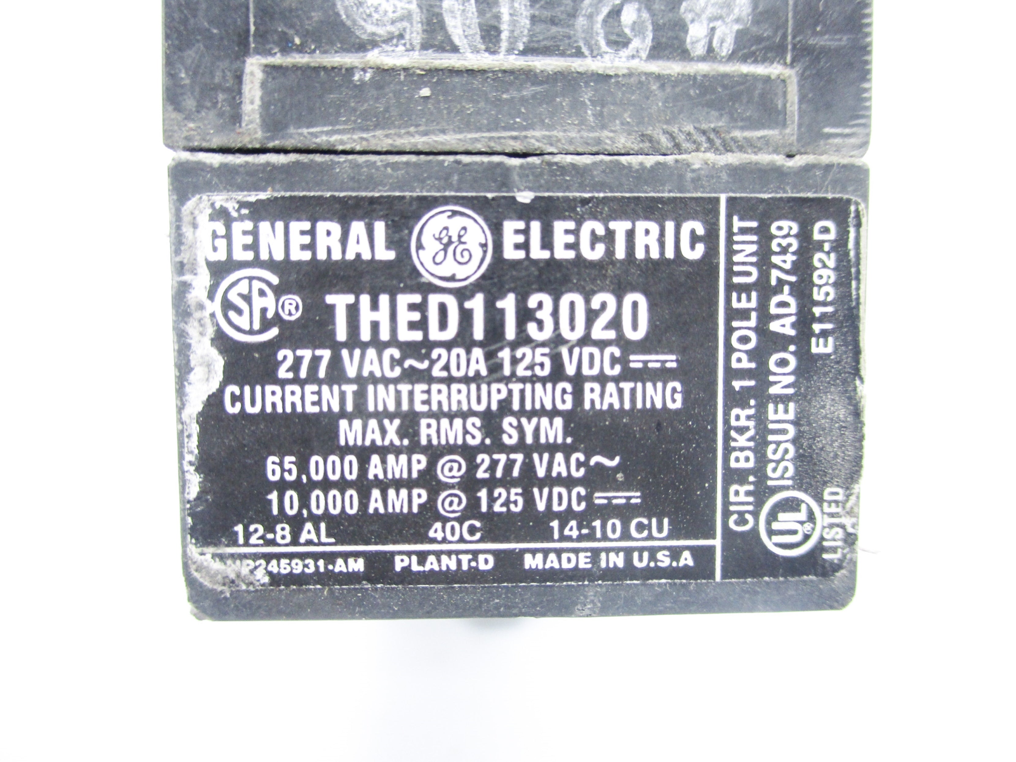 GENERAL ELECTRIC THED113020 20A 277V (AS PICTURED) NSNP