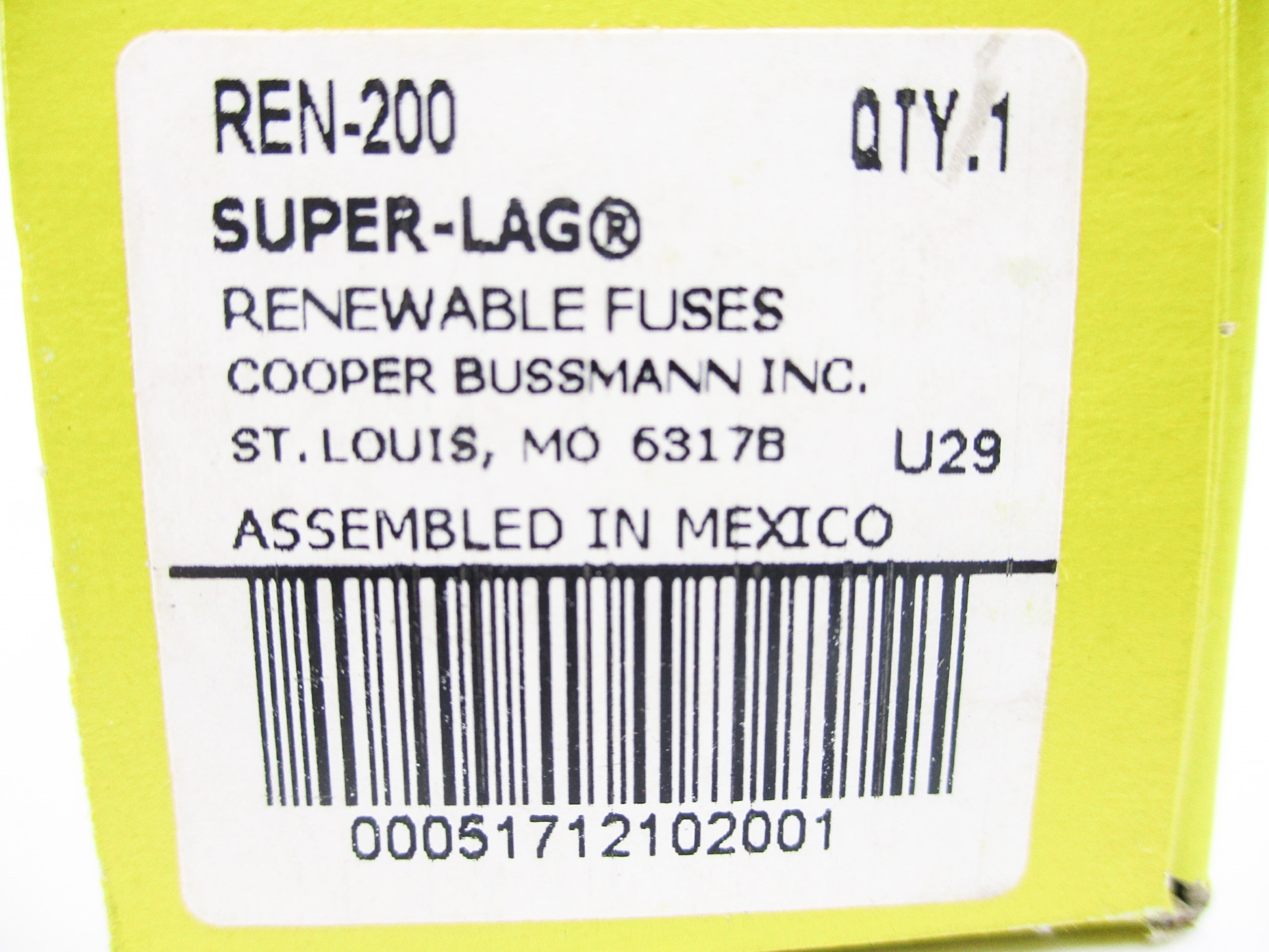 BUSSMANN REN-200 200A (YELLOW) NSFS