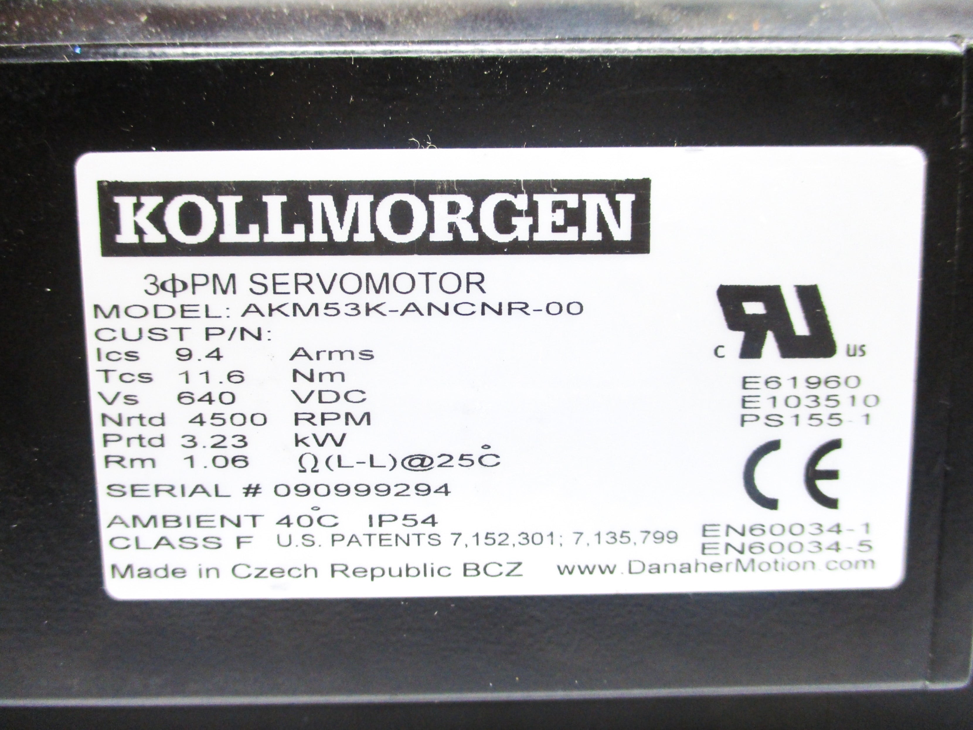 KOLLMORGEN AKM53K-ANCNR-00 640VDC NSNP