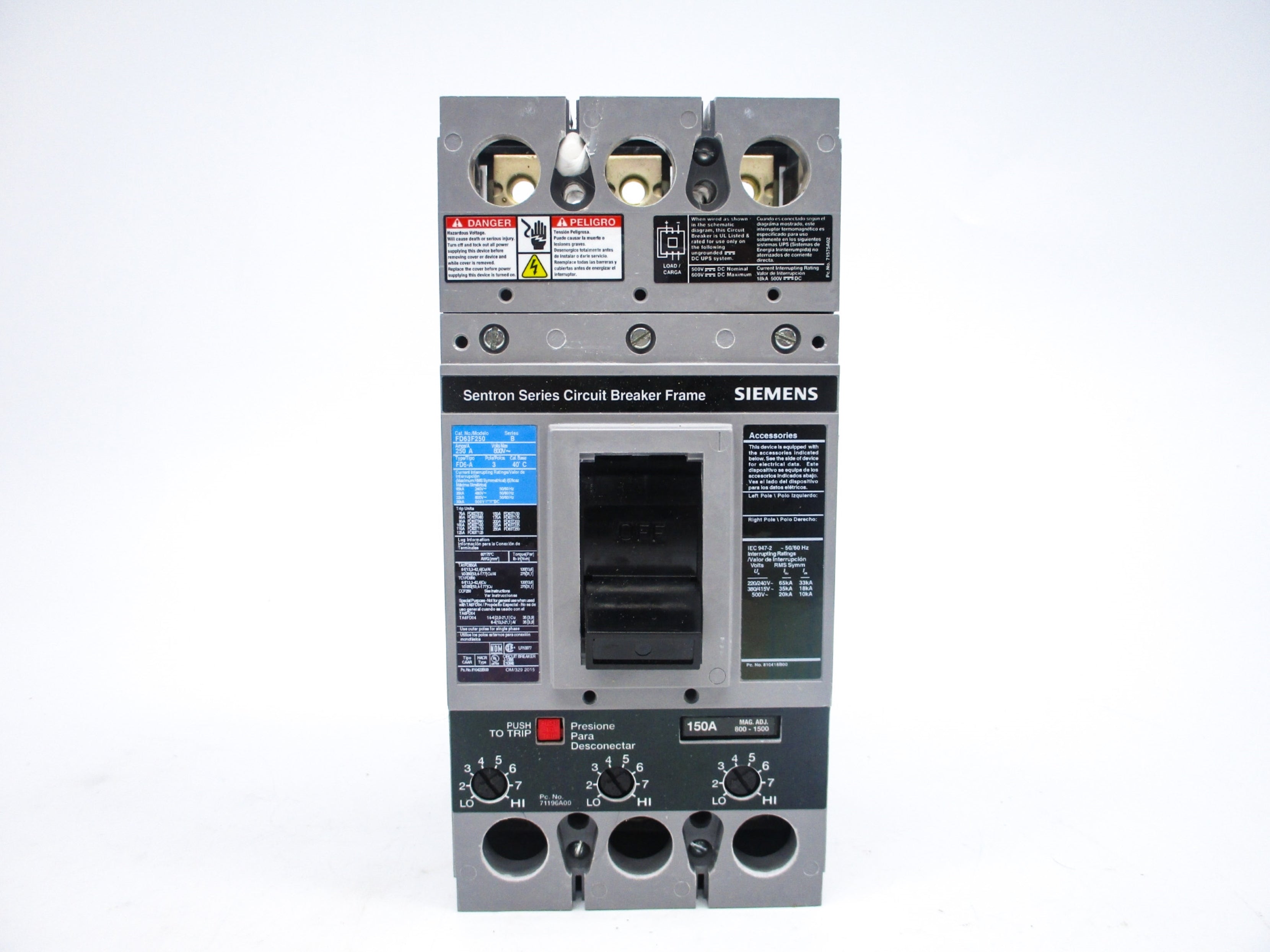 SIEMENS FD63F250 SER. B 250A 600V NSNP