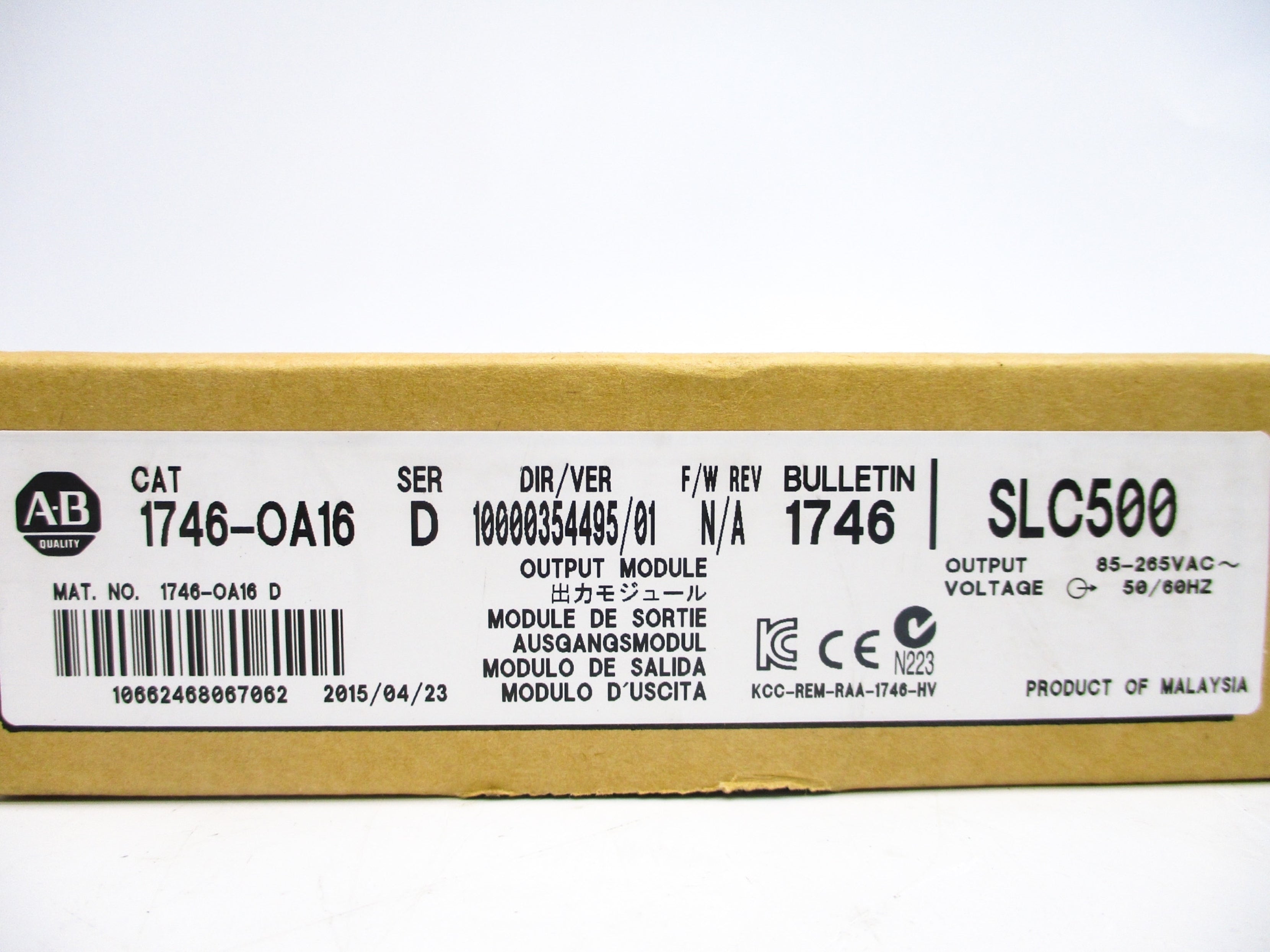 ALLEN BRADLEY 1746-OA16 SER. D DATE: 2015 NSFS