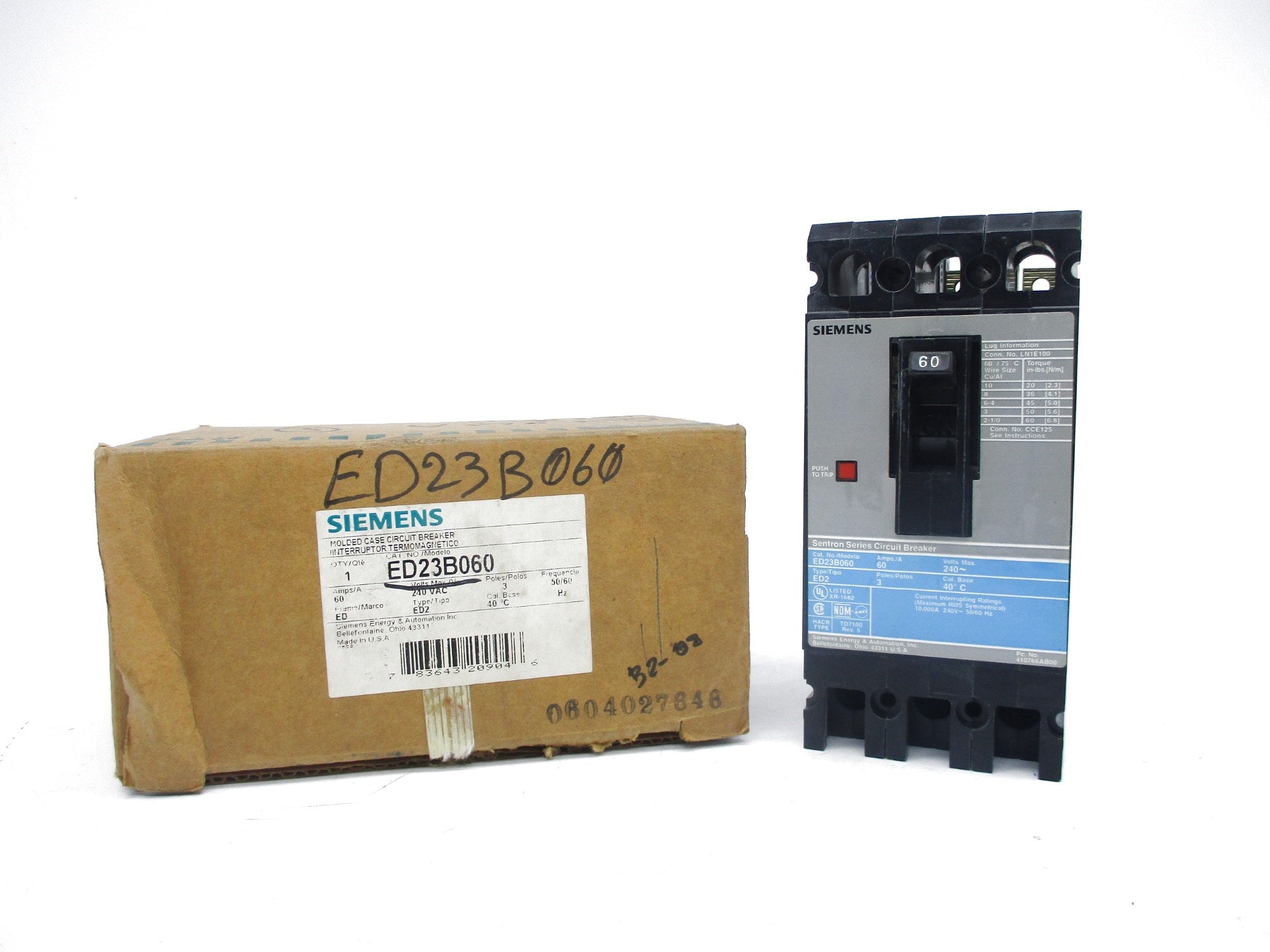 SIEMENS ED23B060 60A 240V NSMP