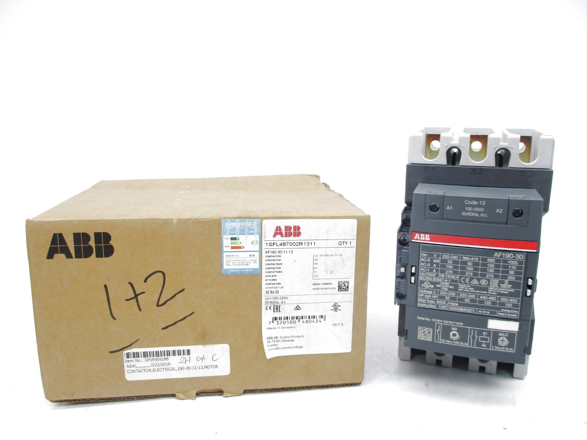 ABB AF190-30-11-13 250VDC NSMP