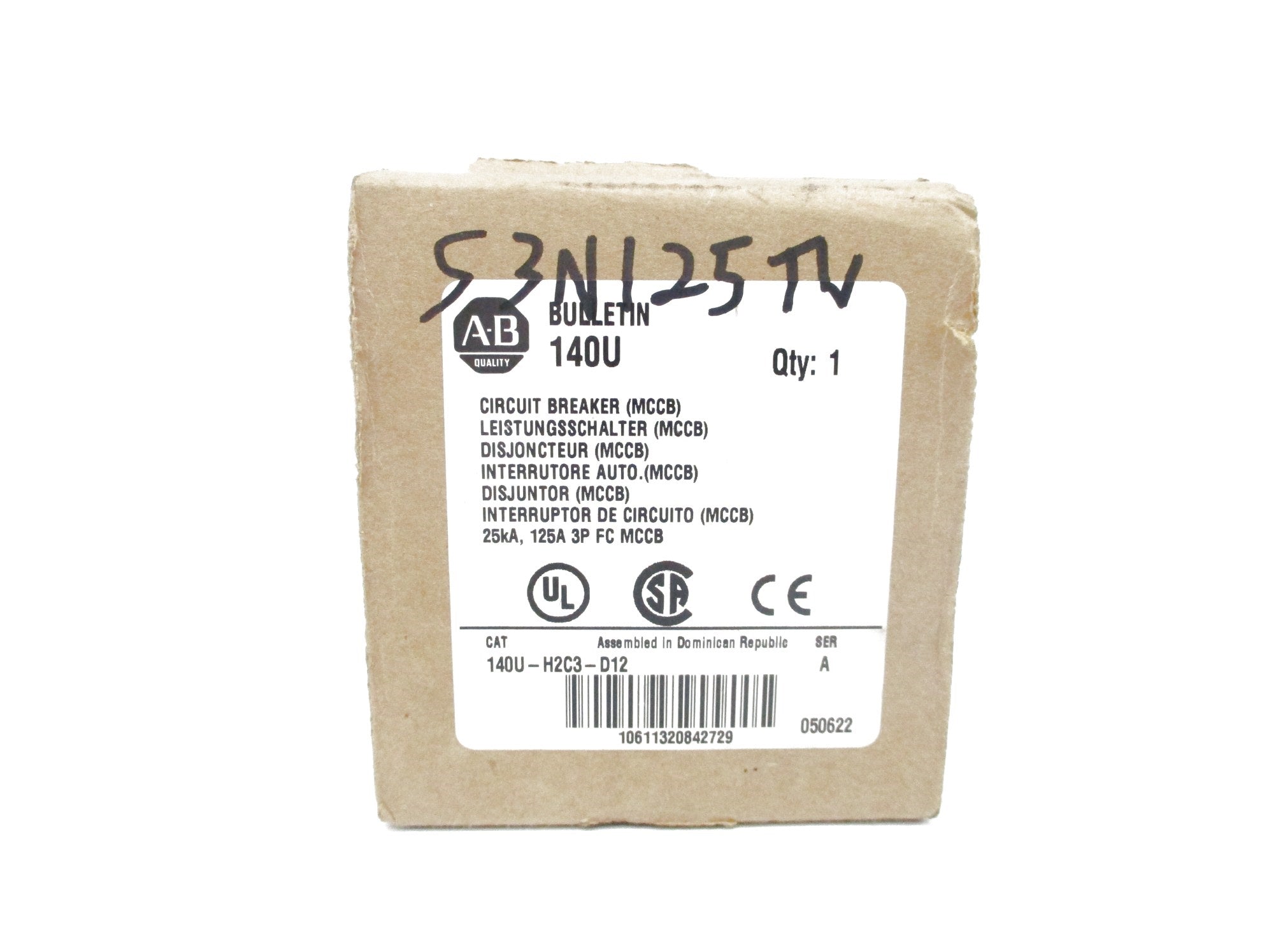 ALLEN BRADLEY 140U-H2C3-D12 SER. A 125A NSMP