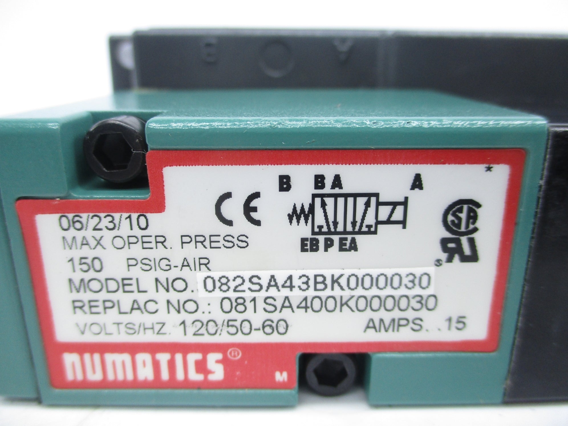 NUMATICS 082SA43BK000030 120V NSNP