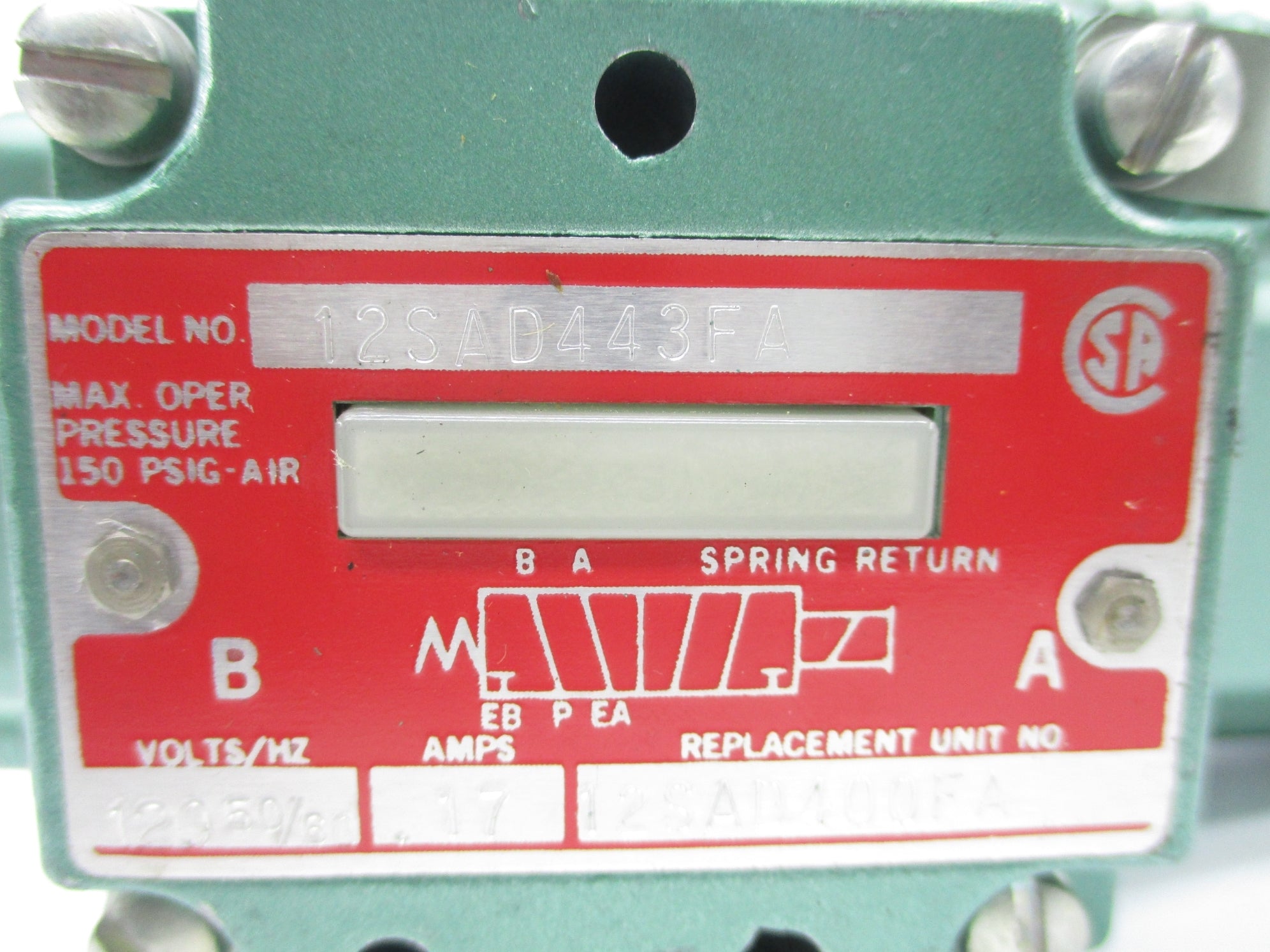 NUMATICS 12SAD443FA 120V NSNP
