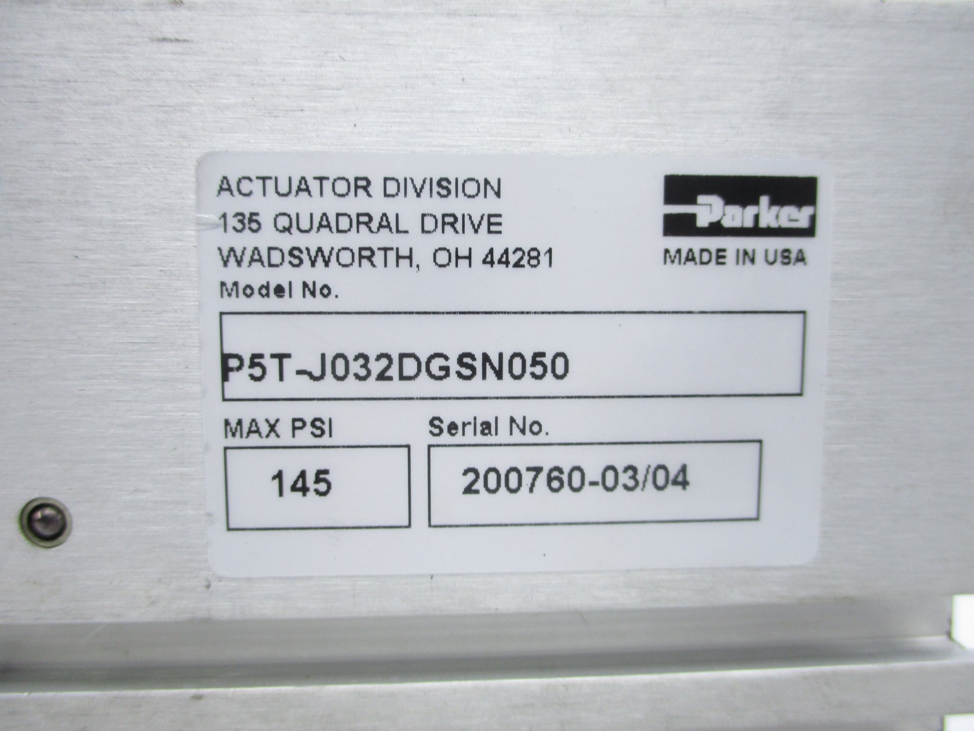 PARKER P5T-J032DGSN050 NSNP