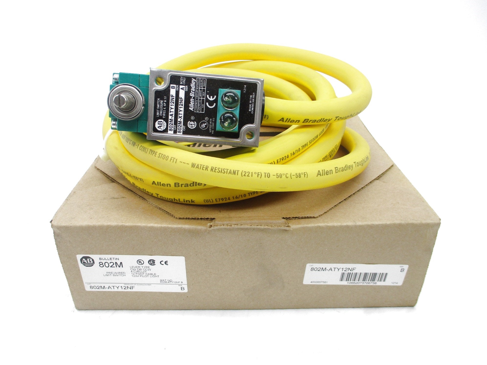 INDUSTRIAL SPARE PART 802M-ATY12NF SER. B 120VAC 30A 12' (BR/WH) NSMP