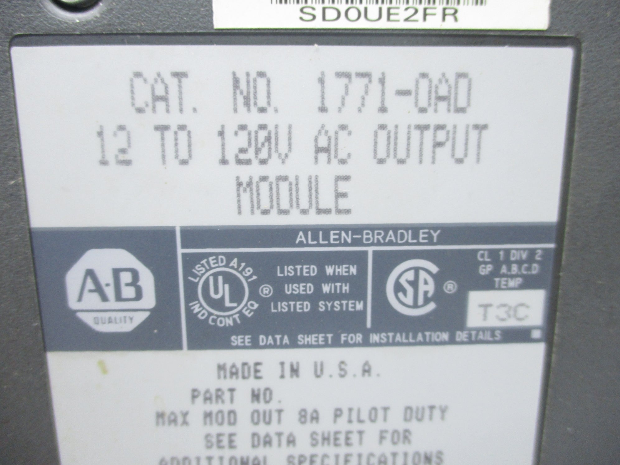 ALLEN BRADLEY 1771-0AD UNMP