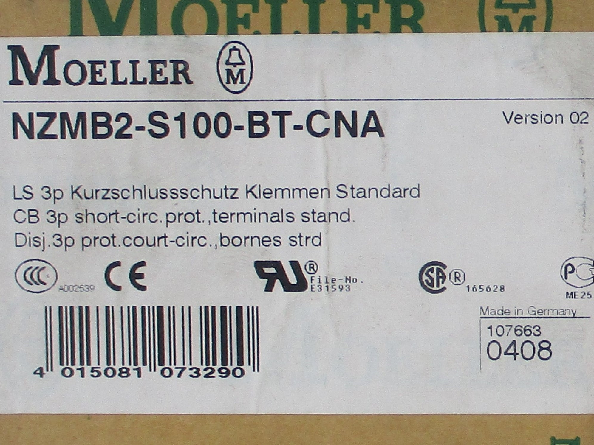 MOELLER NZMB2-S100-BT-CNA 100A 690V NSMP