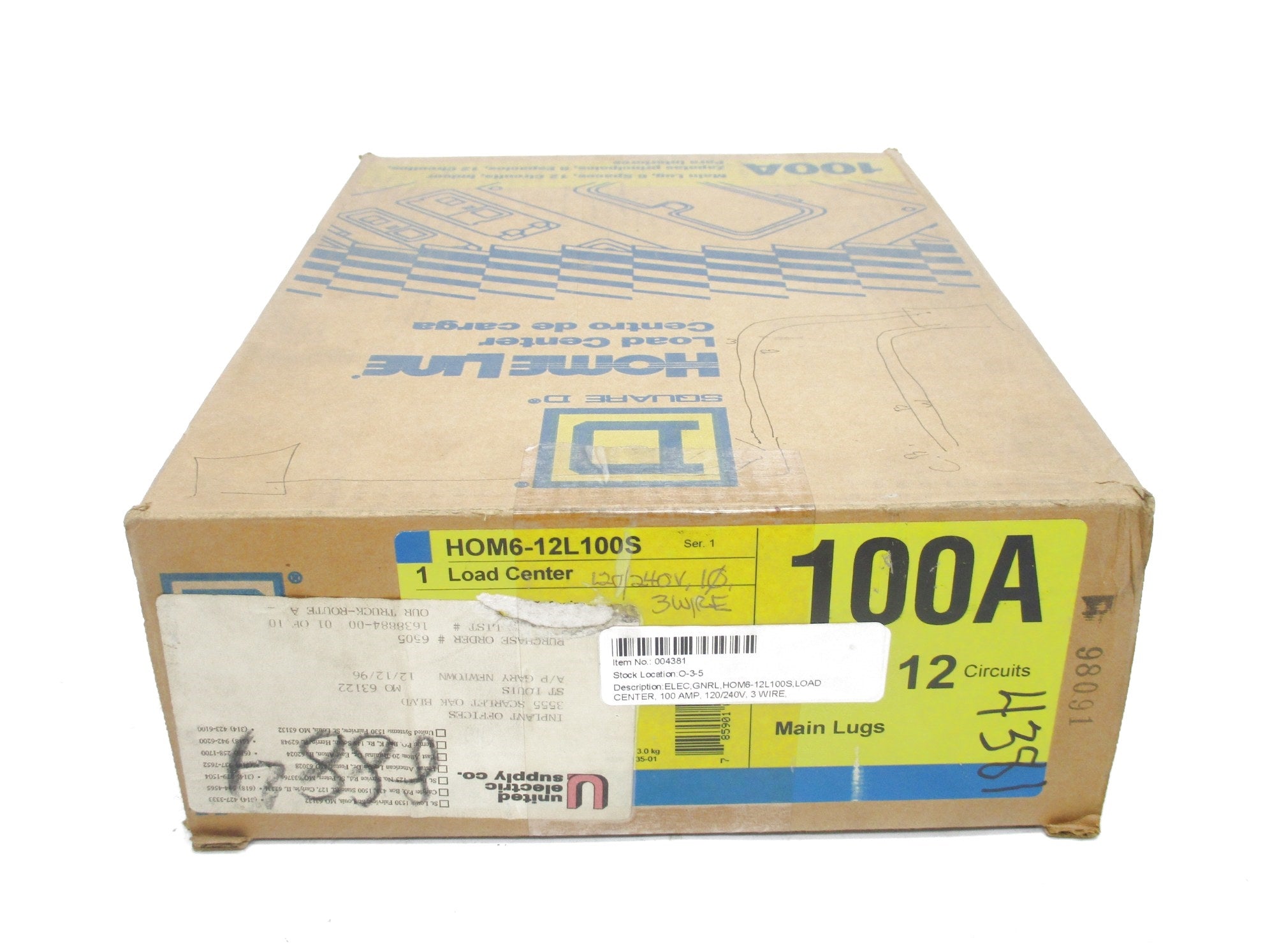 SQUARE D HOM6-12L100S SER. 1 NSMP