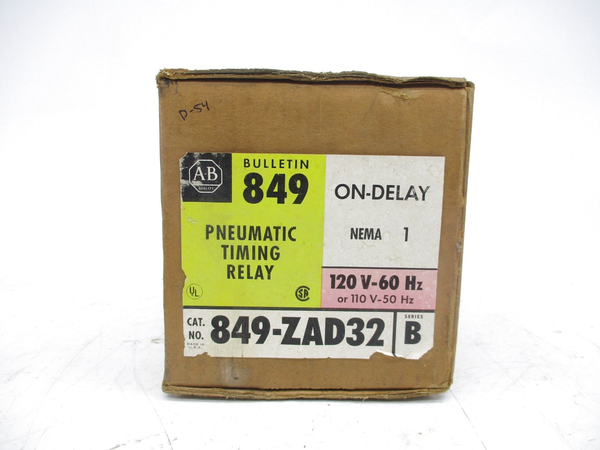ALLEN BRADLEY 849-ZAD32 SER. B 120V (BR/YL) NSMP
