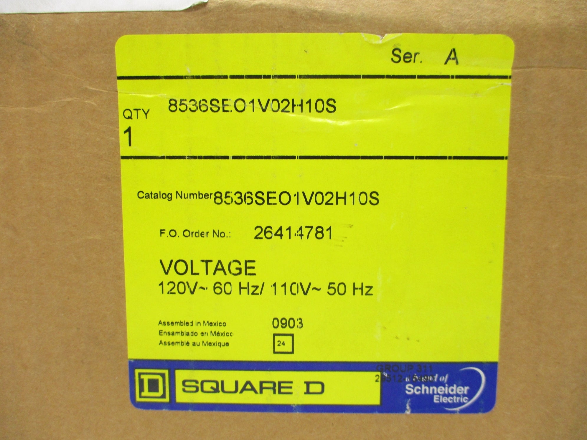 SQUARE D 8536SEO1V02H10S SER. A NSFS