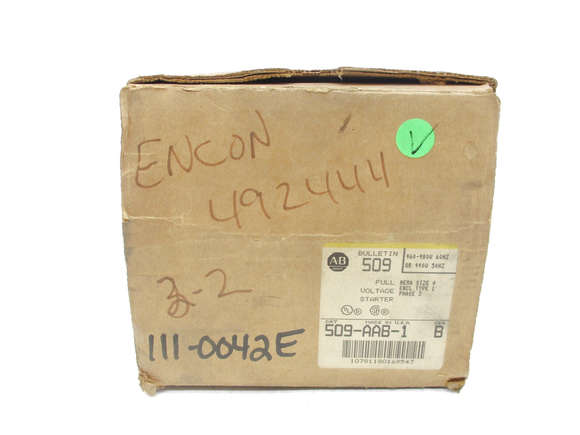 ALLEN BRADLEY 509-AAB-1 SER. B (BR/YL) NSMP
