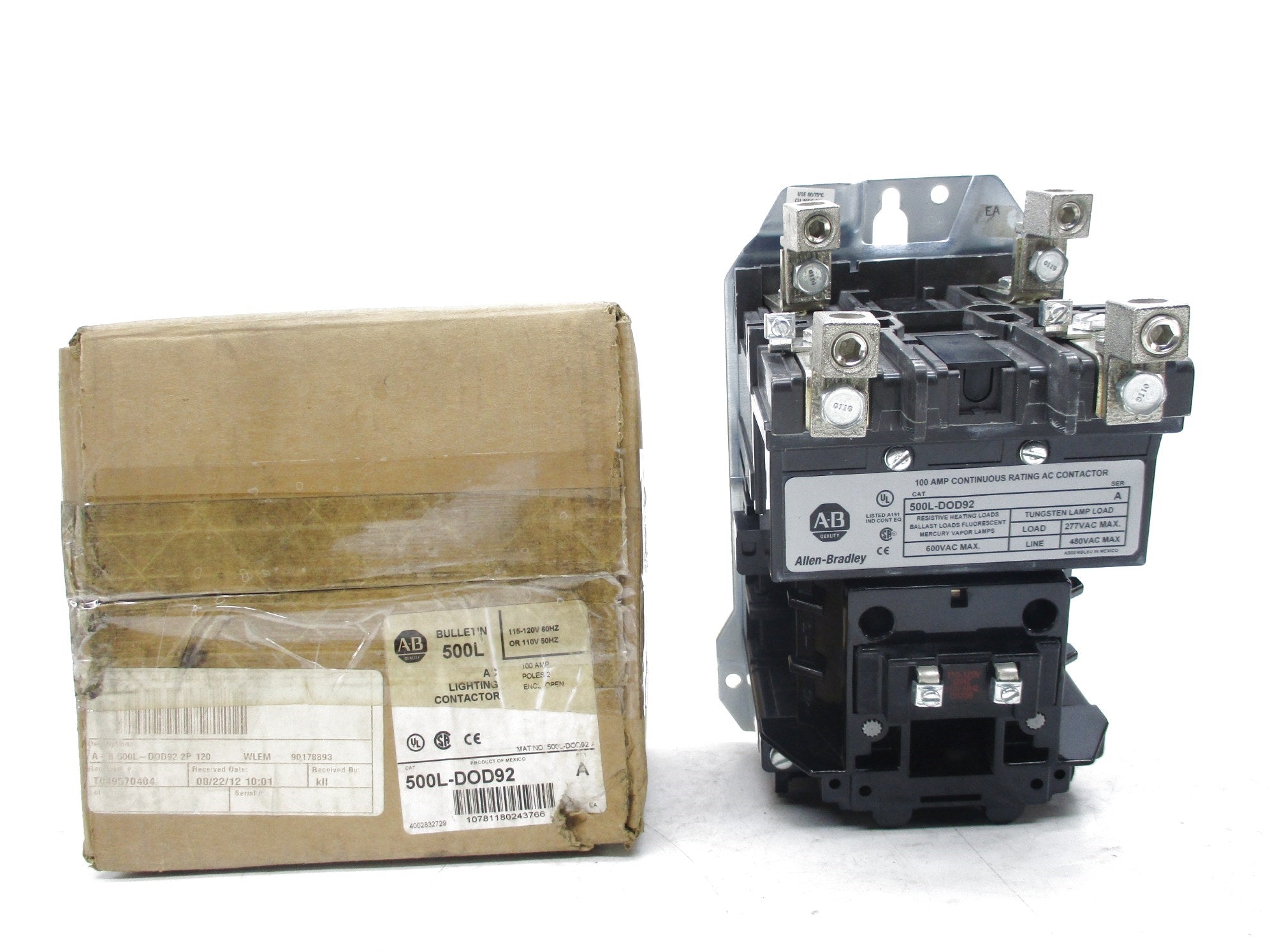 ALLEN BRADLEY 500L-DOD92 SER. A 120V (BR/WH) NSMP