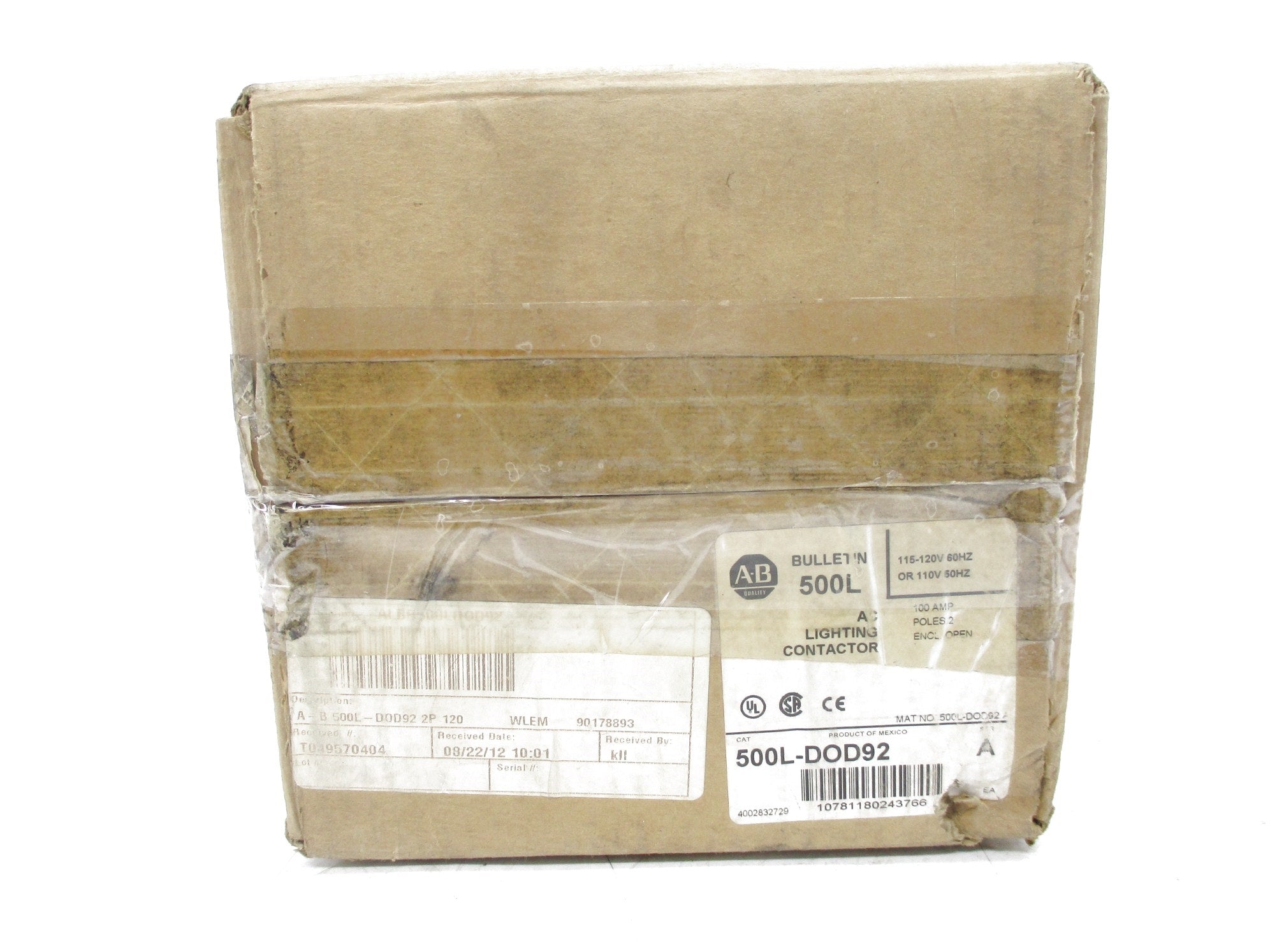 ALLEN BRADLEY 500L-DOD92 SER. A 120V (BR/WH) NSMP
