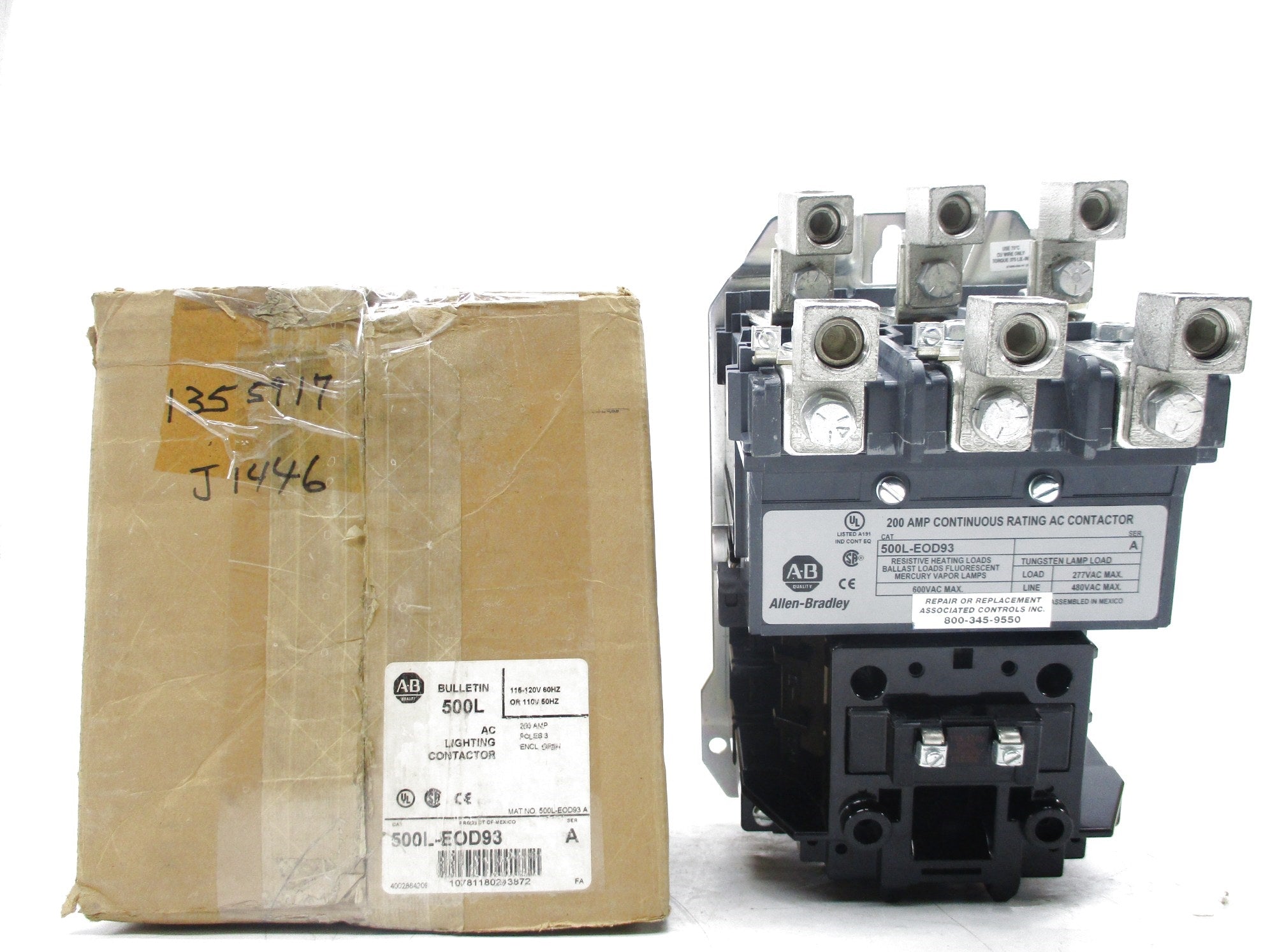ALLEN BRADLEY 500L-EOD93 SER. A 120V (BR/WH) NSMP