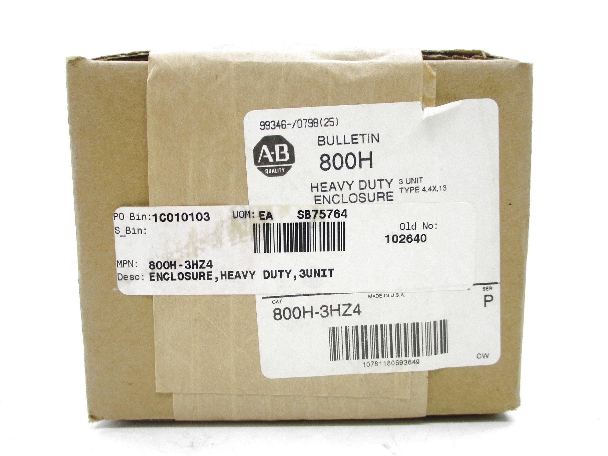 ALLEN BRADLEY 800H-3HZ4 SER. P (BR/WH) NSFS