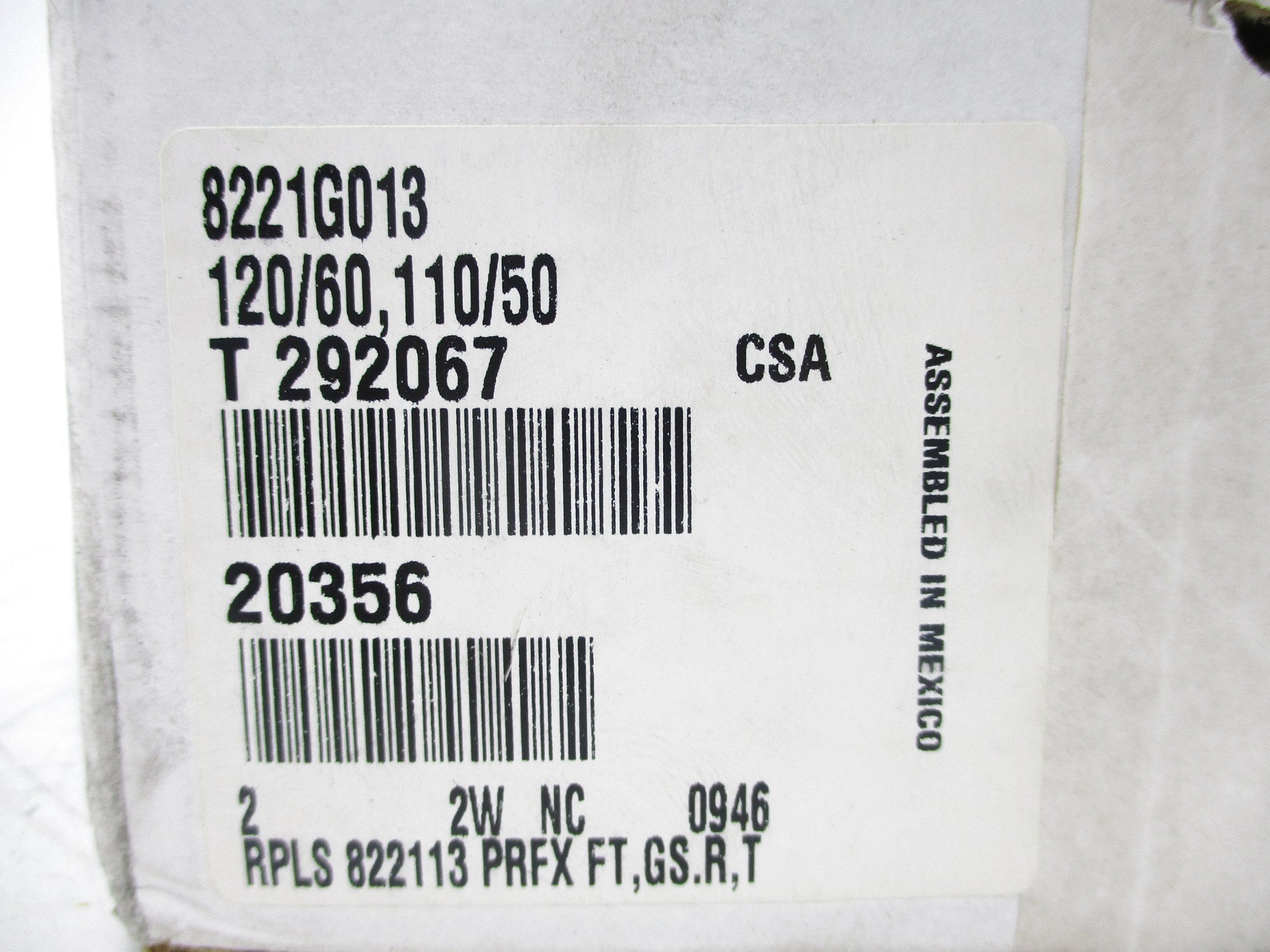 ASCO 8221G013 120/60 110/50 NSFS