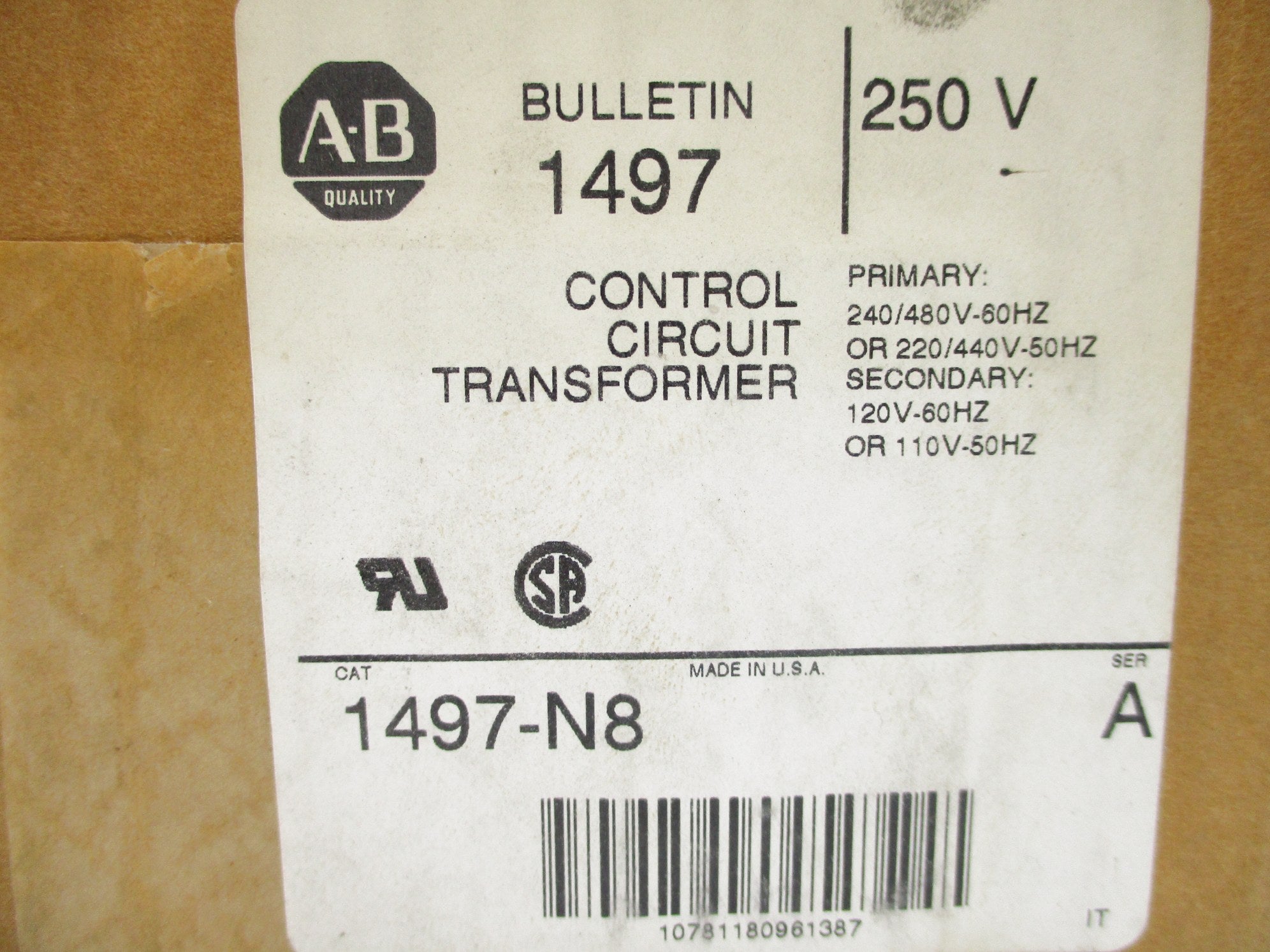 ALLEN BRADLEY 1497-N8 SER. A (BR/WH) NSFS