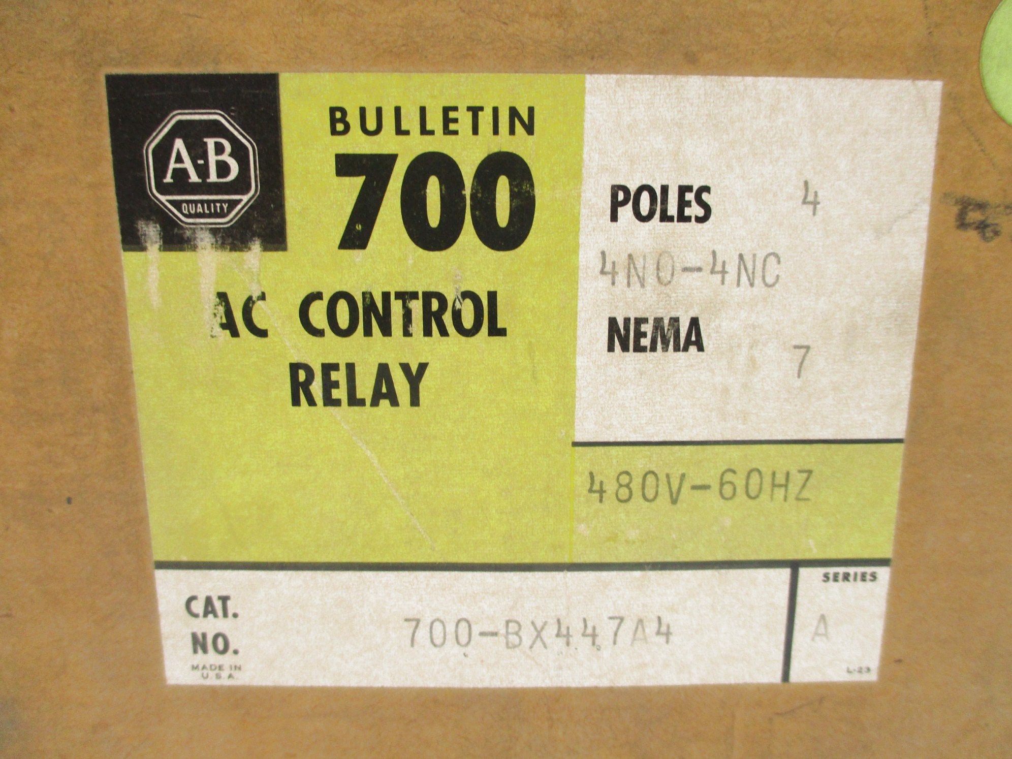 INDUSTRIAL SPARE PART 700-BX447A4 SER. A 480V (BR/YL) NSFS