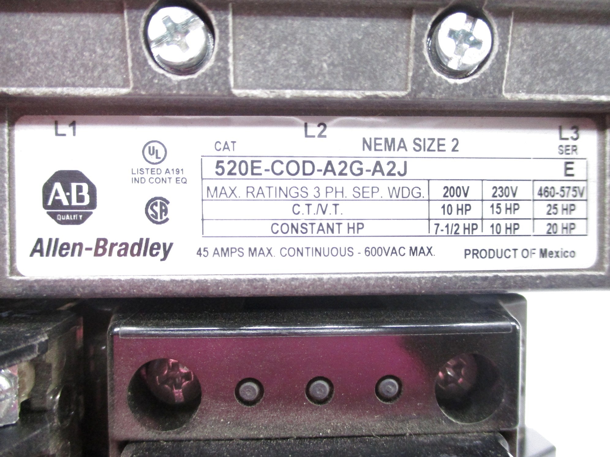 INDUSTRIAL SPARE PART 520E-COD-A2G-A2J SER. E NSNP