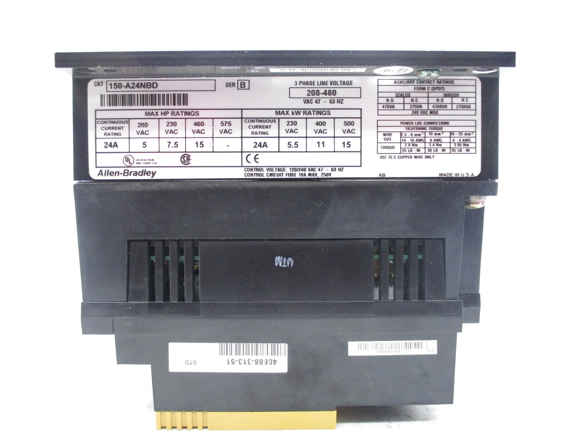 ALLEN BRADLEY 150-A24NBD SER. B 208-480V 24A NSNP