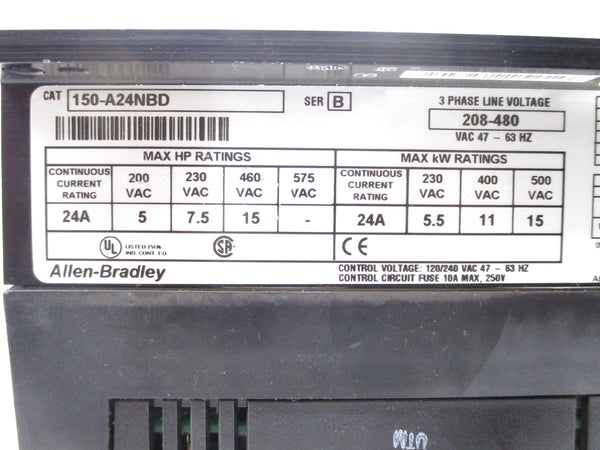 ALLEN BRADLEY 150-A24NBD SER. B 208-480V 24A NSNP