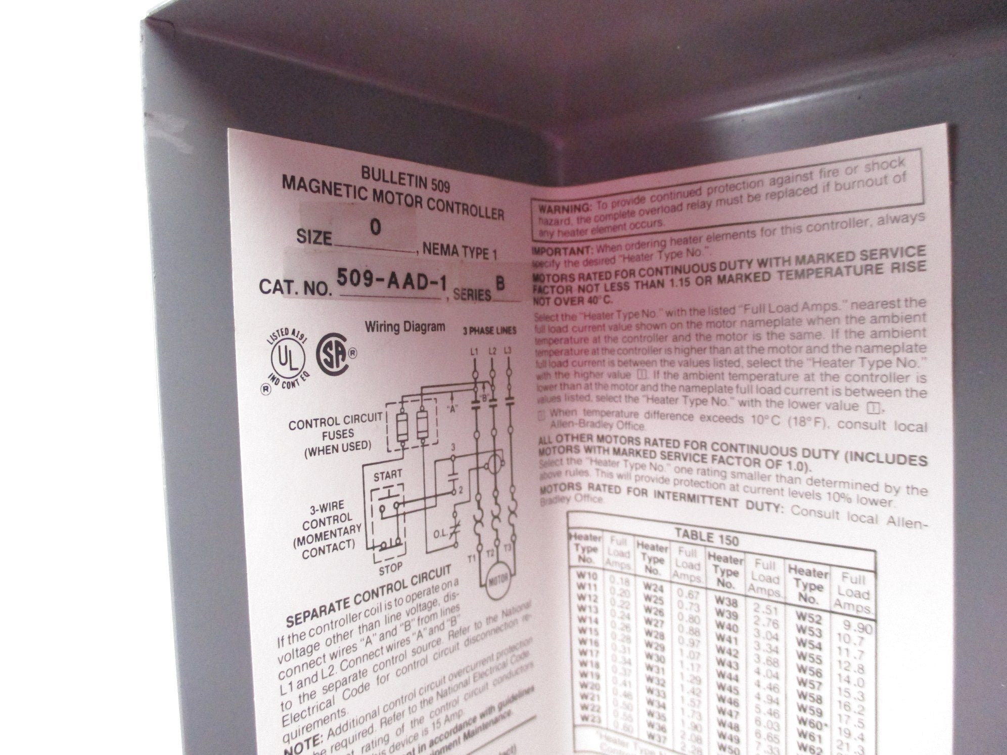 INDUSTRIAL SPARE PART 509-AAD-1 SER. B NSNP