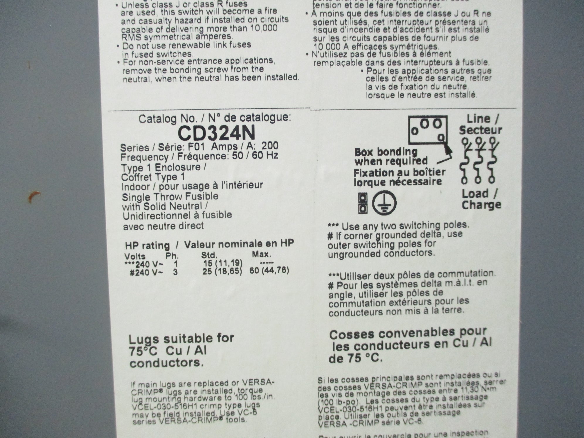 SQUARE D CD324N SER. F01 NSNP