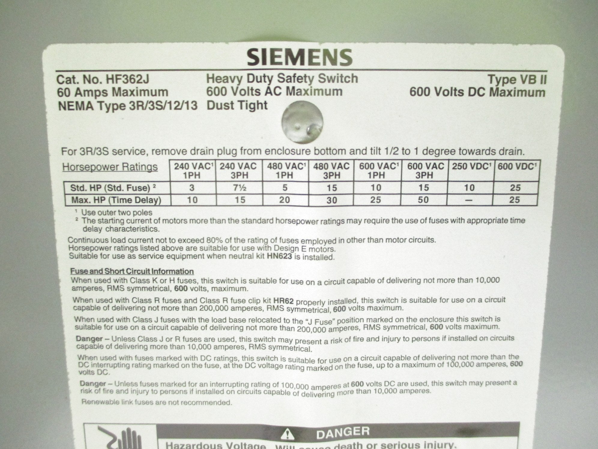 SIEMENS HF362J NSNP