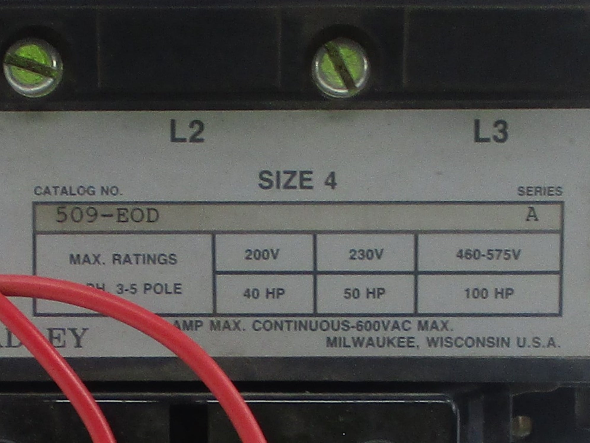 INDUSTRIAL SPARE PART 509-EOD SER. A (AS PICTURED) NSNP