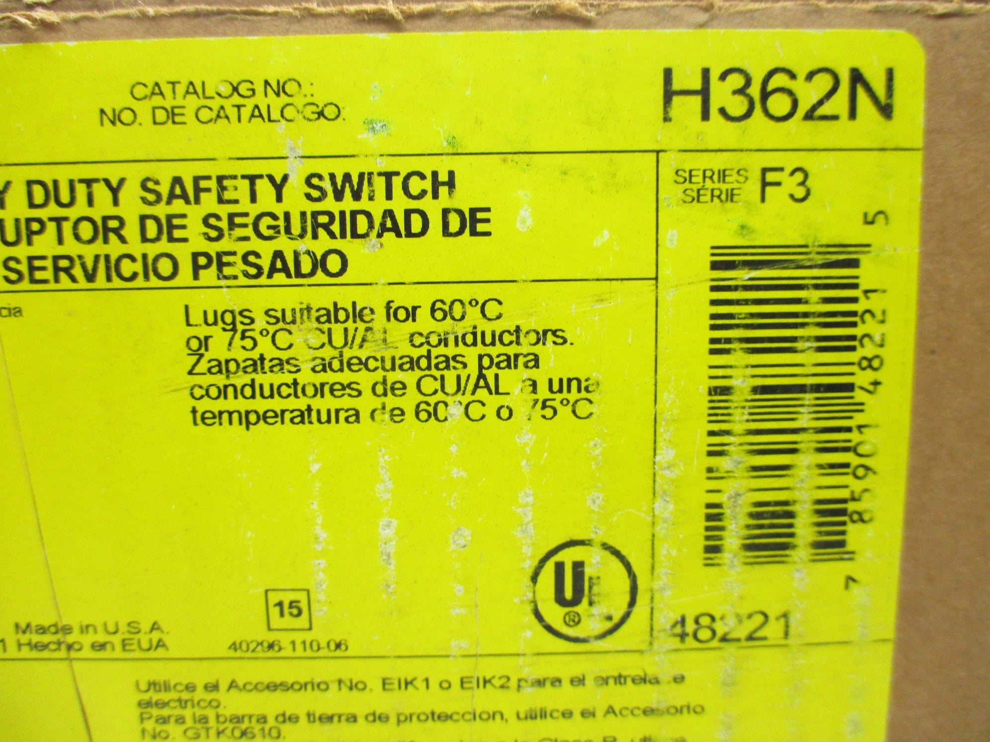 SQUARE D H362N SER. F3 NSFS