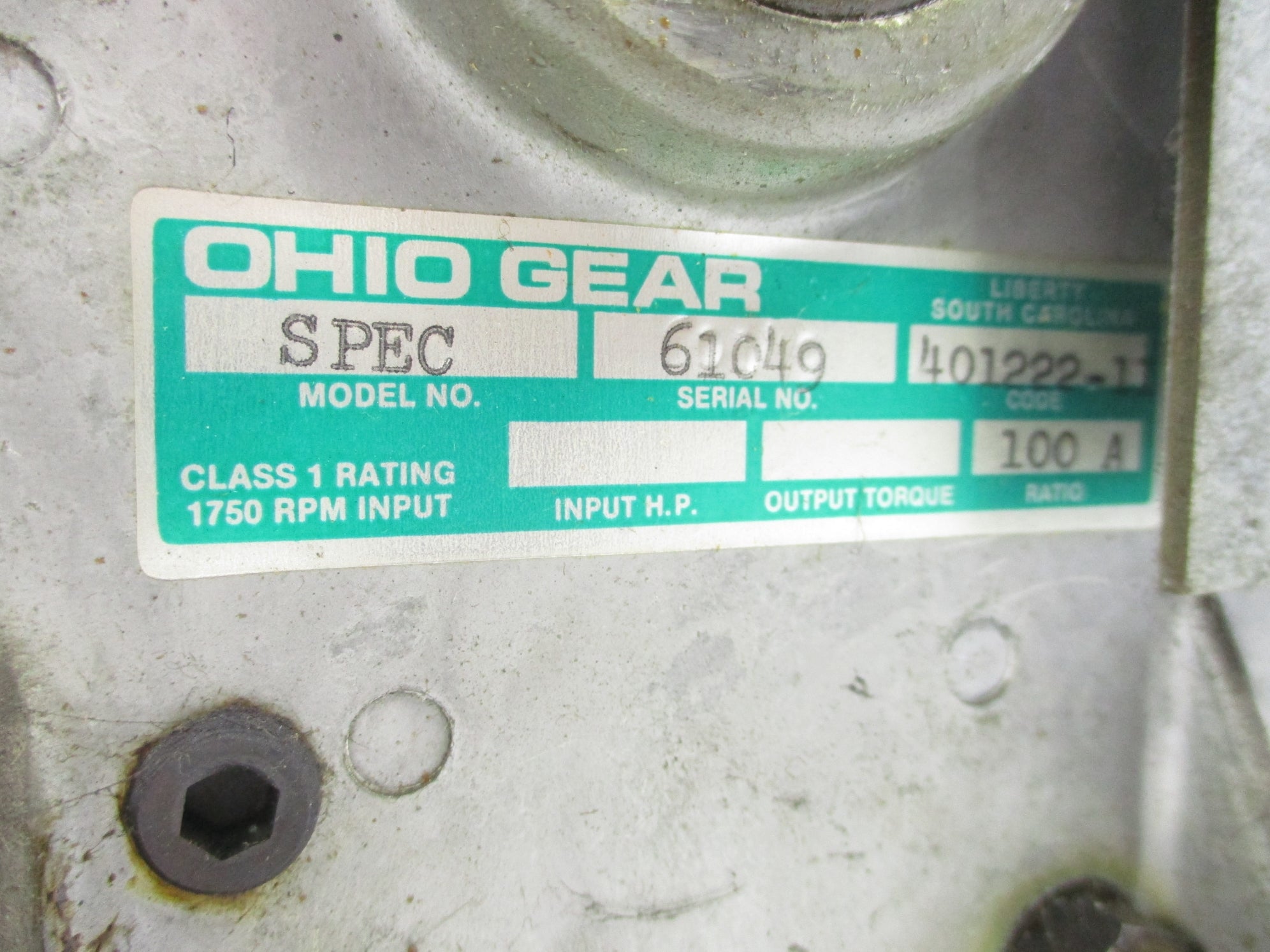 OHIO GEAR SPEC NSNP