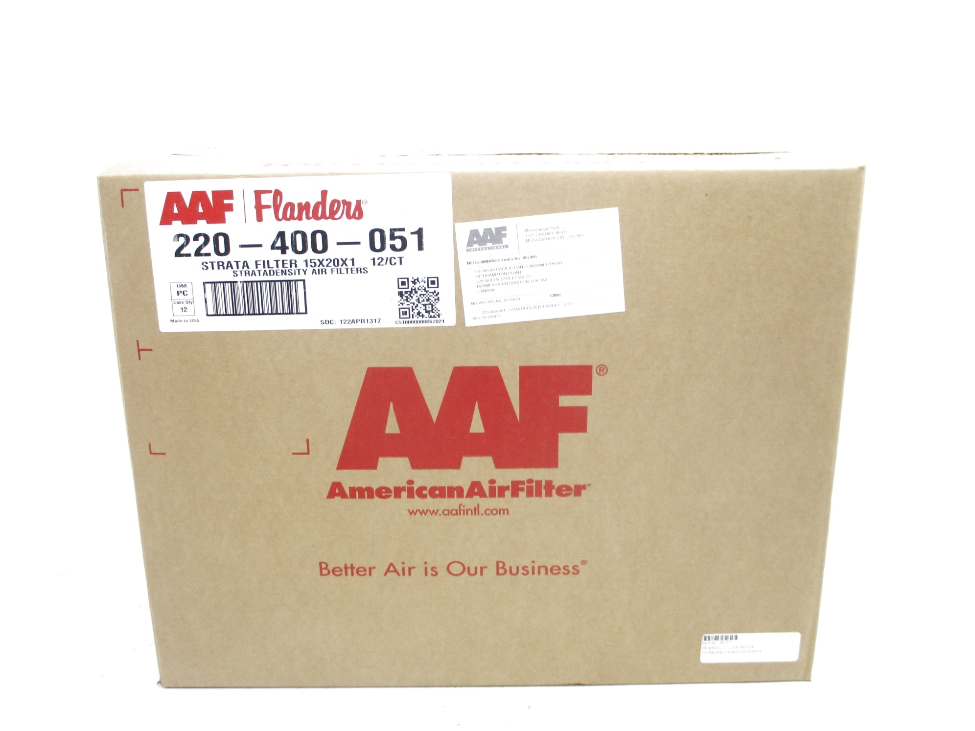 AAF FLANDERS 220-400-051 (PKG OF 12) NSFS