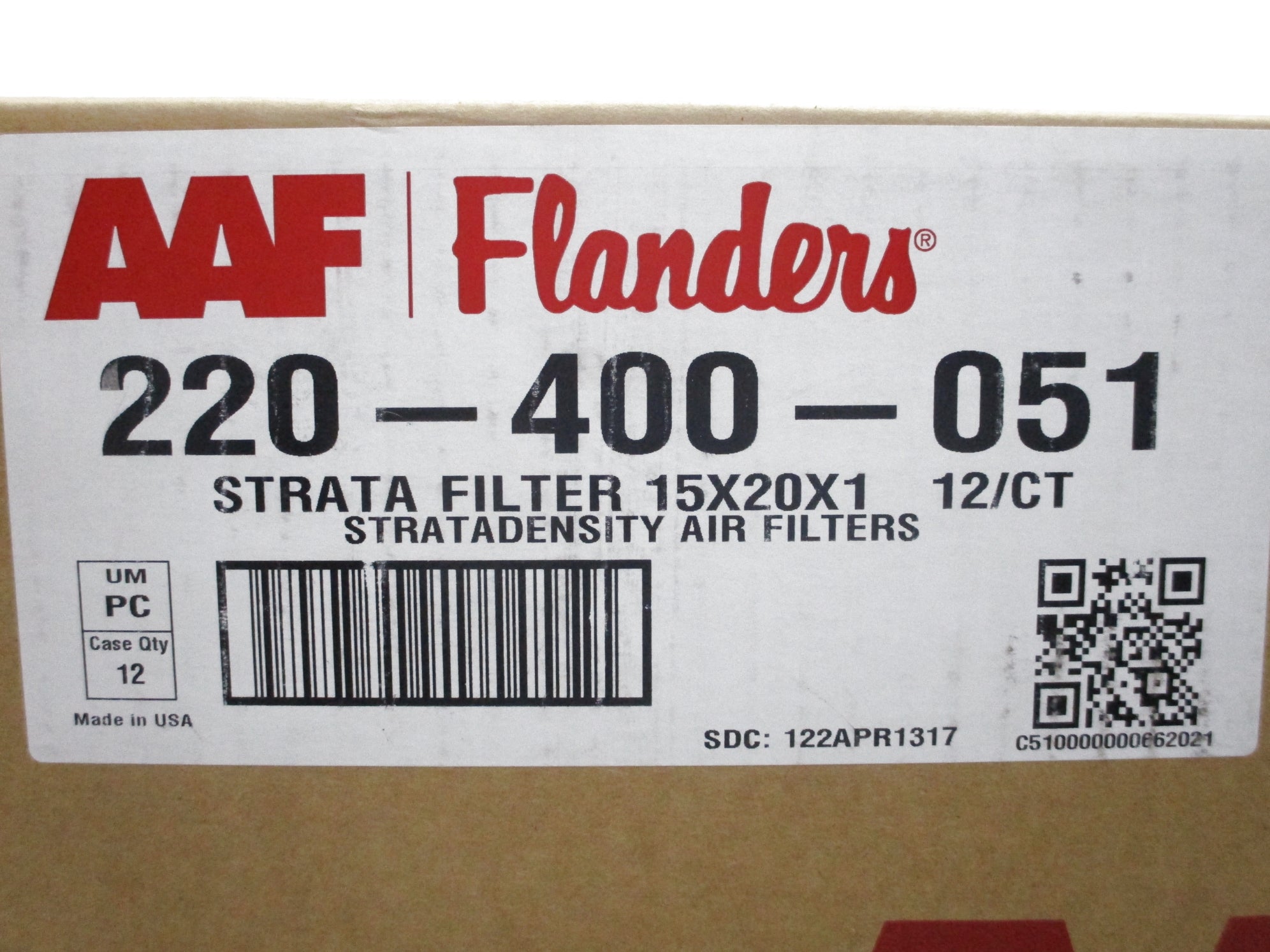 AAF FLANDERS 220-400-051 (PKG OF 12) NSFS