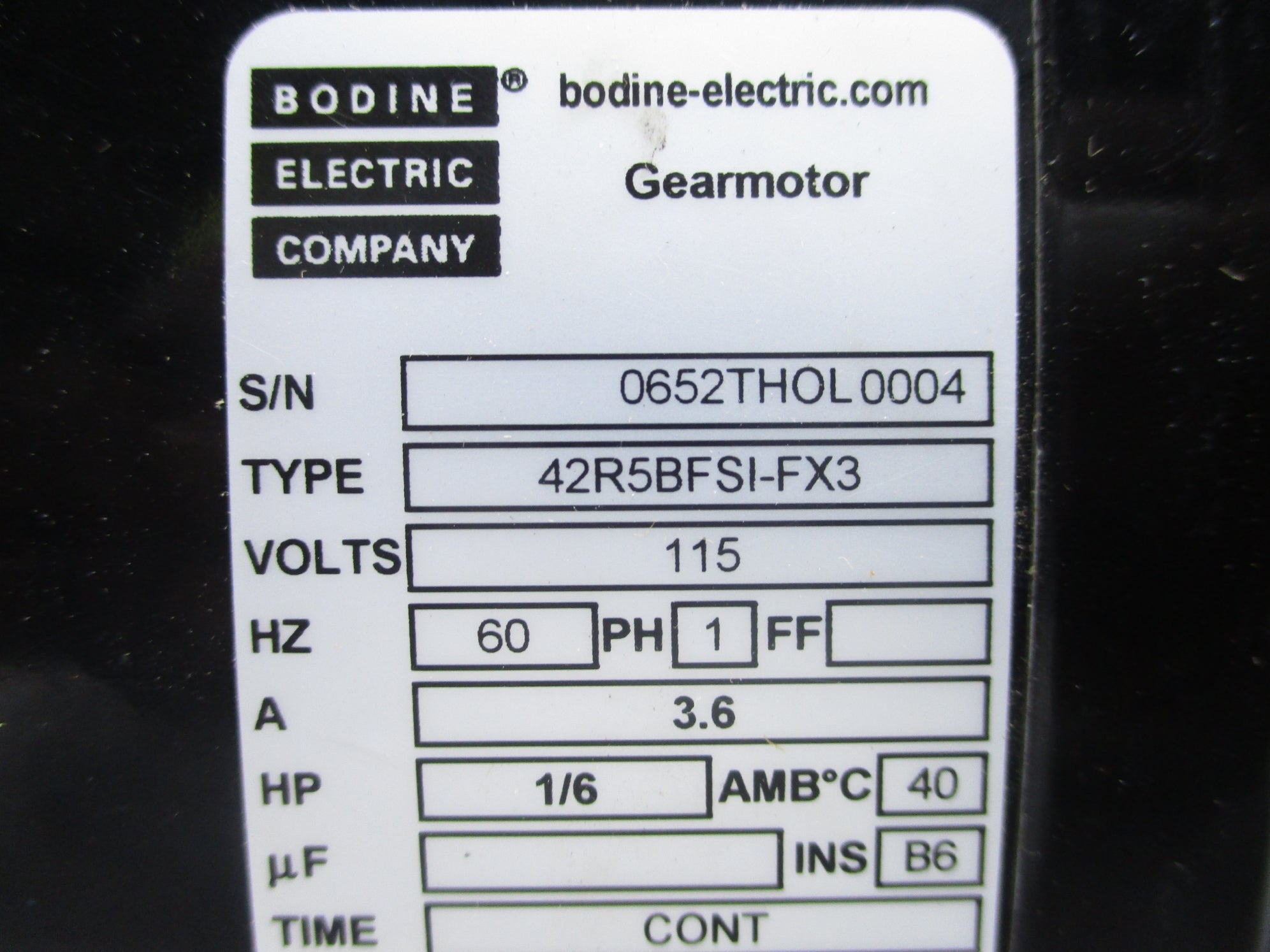 BODINE ELECTRIC 42R5BFS1-FX3 NSNP