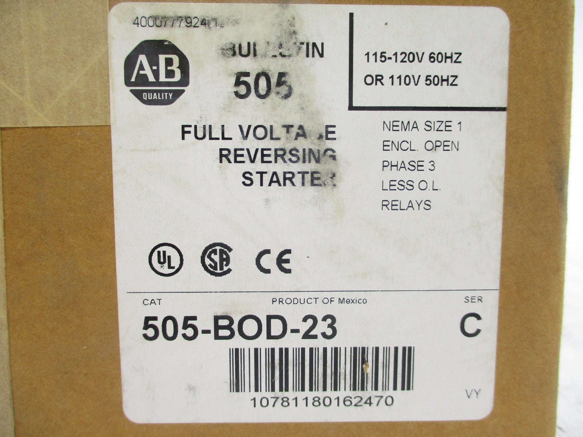INDUSTRIAL SPARE PART 505-BOD-23 SER. C (BR/WH) NSFS