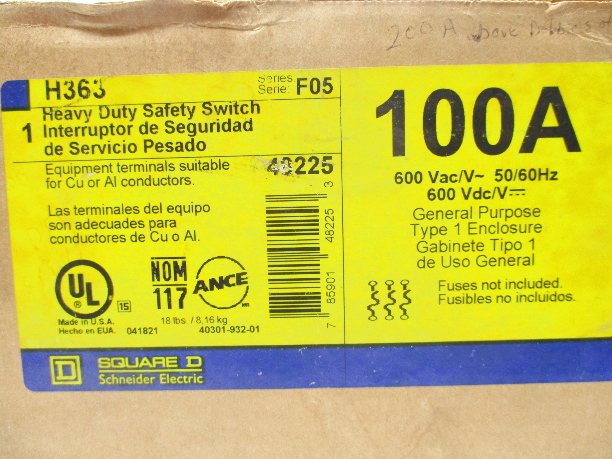 SQUARE D H363 SER. F05 NSFS