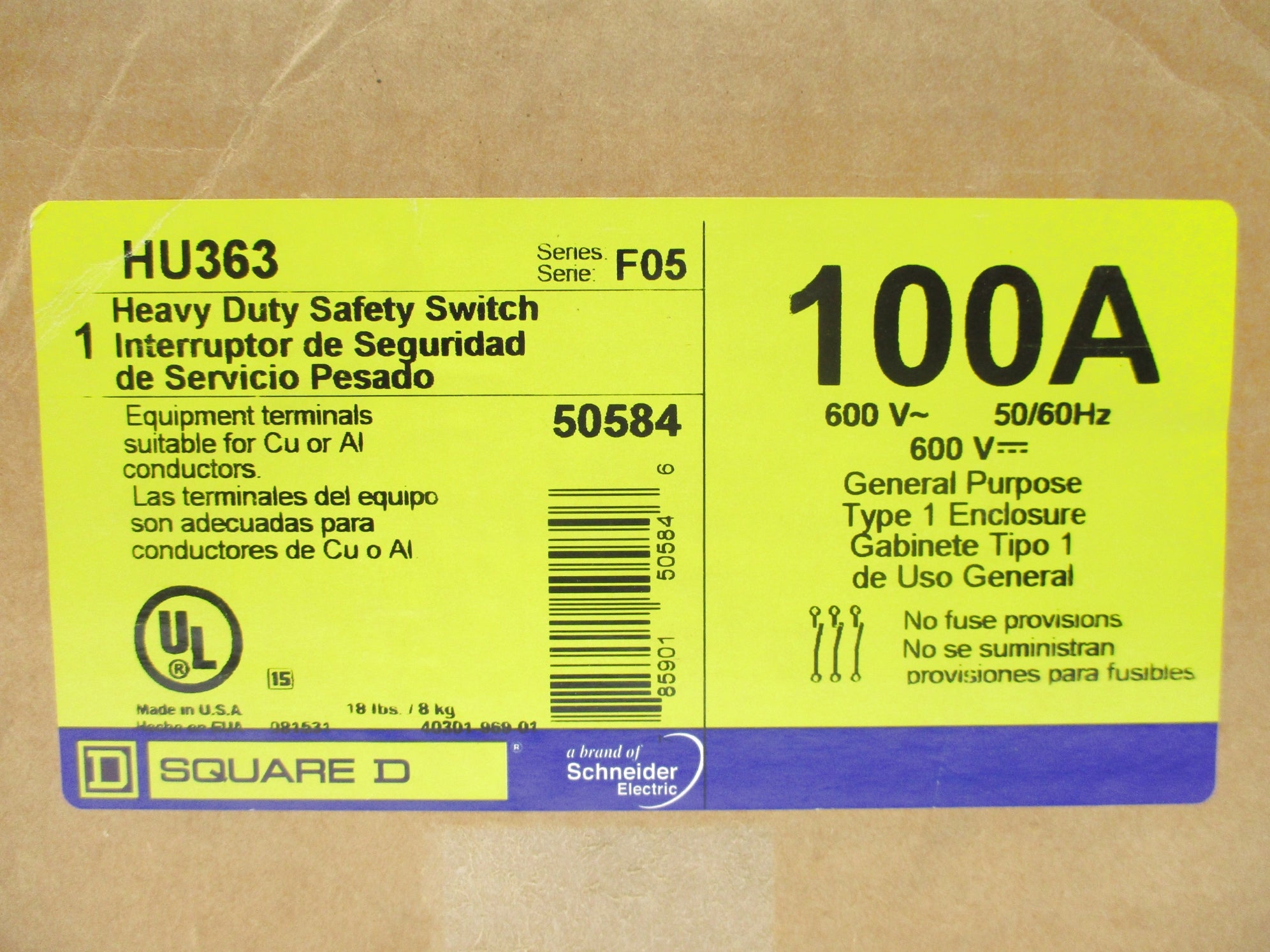 SQUARE D HU363 SER. F05 NSFS